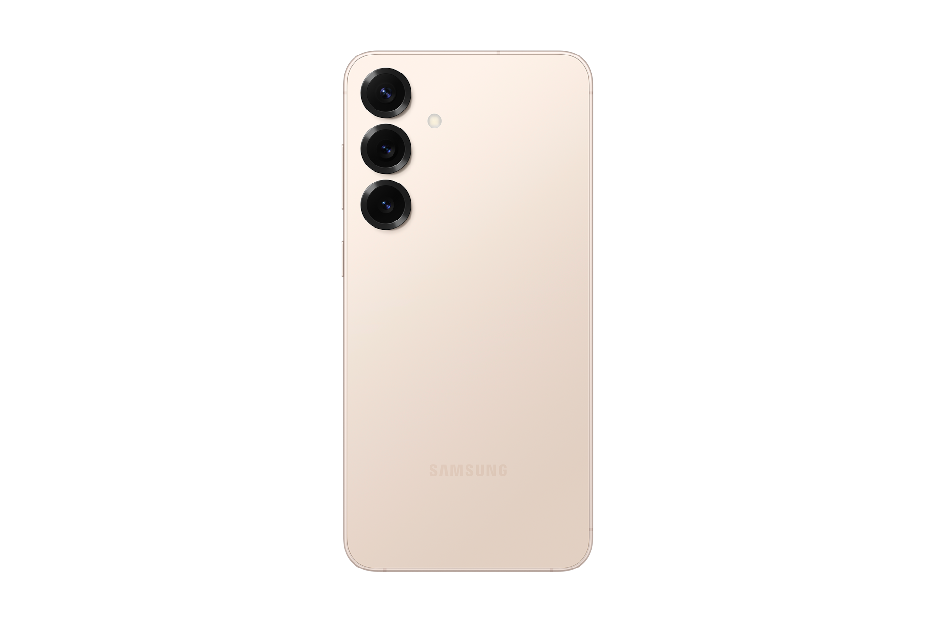 갤럭시 S25+ 자급제 (삼성닷컴/삼성 강남 전용컬러) 핑크골드 카메라 홀이 보이는 뒷면 