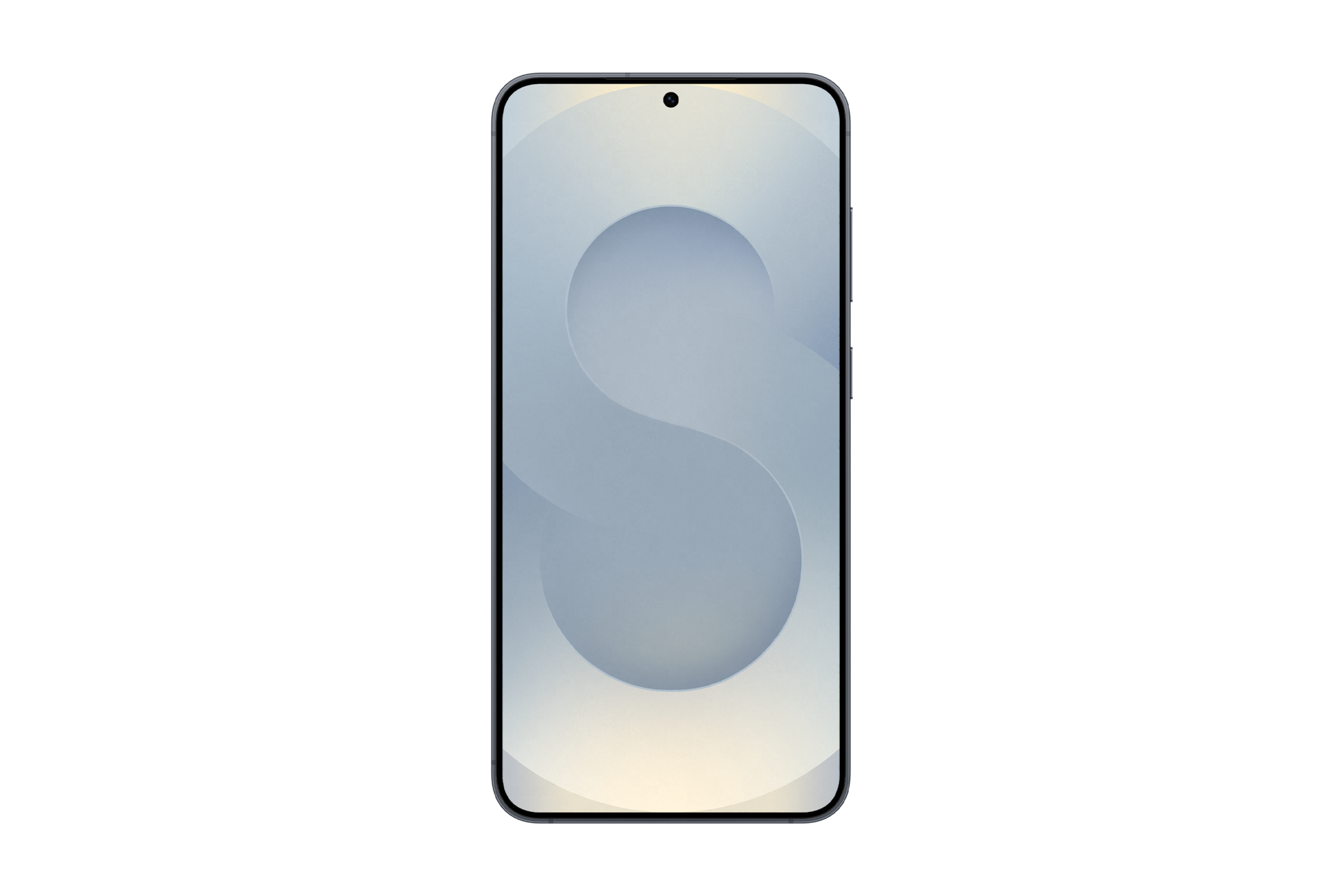 갤럭시 S25+ 자급제 (삼성닷컴/삼성 강남 전용컬러) 블루블랙 디스플레이가 보이는 정면 