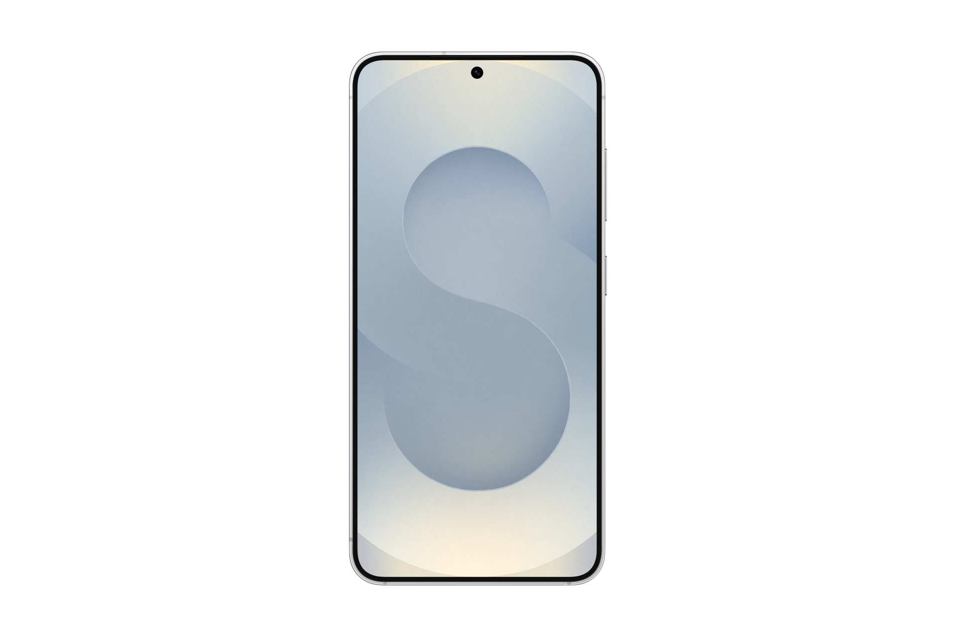 갤럭시 S25 통신사폰 (SKT/KT/LG U+) 실버 쉐도우 디스플레이가 보이는 정면 