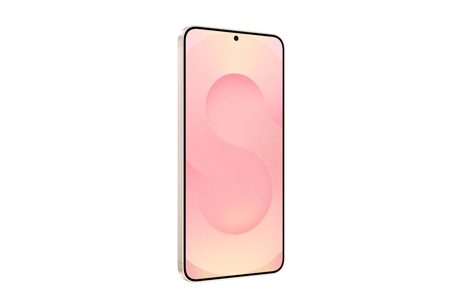 갤럭시 S25+ 자급제 (삼성닷컴/삼성 강남 전용컬러) 핑크골드 카메라 홀이 보이는 뒷면 좌측 45도 