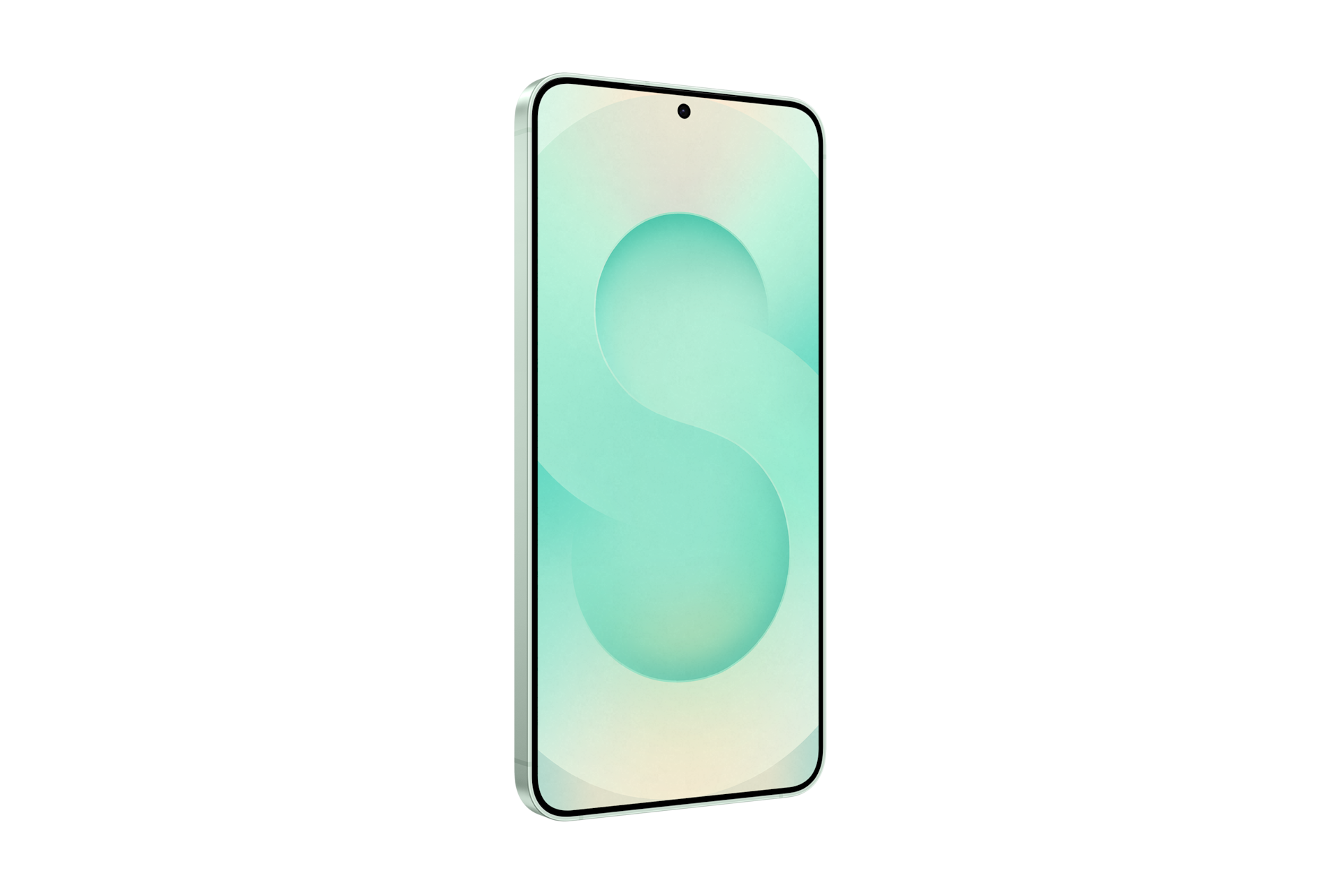 갤럭시 S25+ 통신사폰 (SKT/KT/LG U+) 민트 카메라 홀이 보이는 뒷면 좌측 45도 