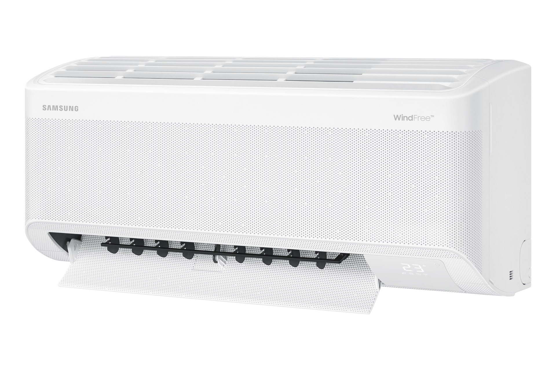 AI Q9000 56.9/18.7㎡ (리모컨 포함)  바디 화이트 / 바람문 화이트벽걸이 에어컨 우측 15도 컷