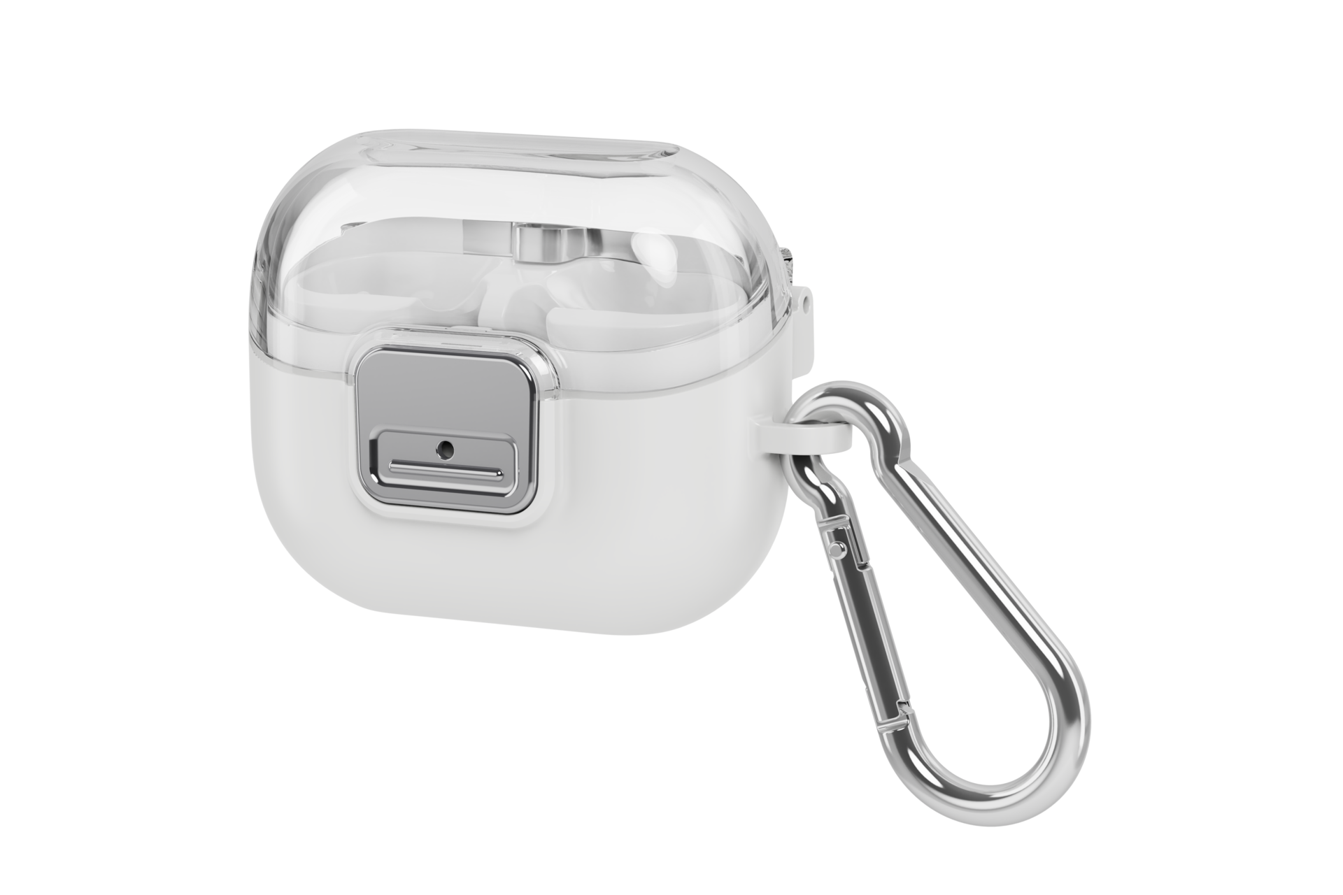 버즈3 실버 + 카라비너 클립 케이스_화이트 네번째 이미지