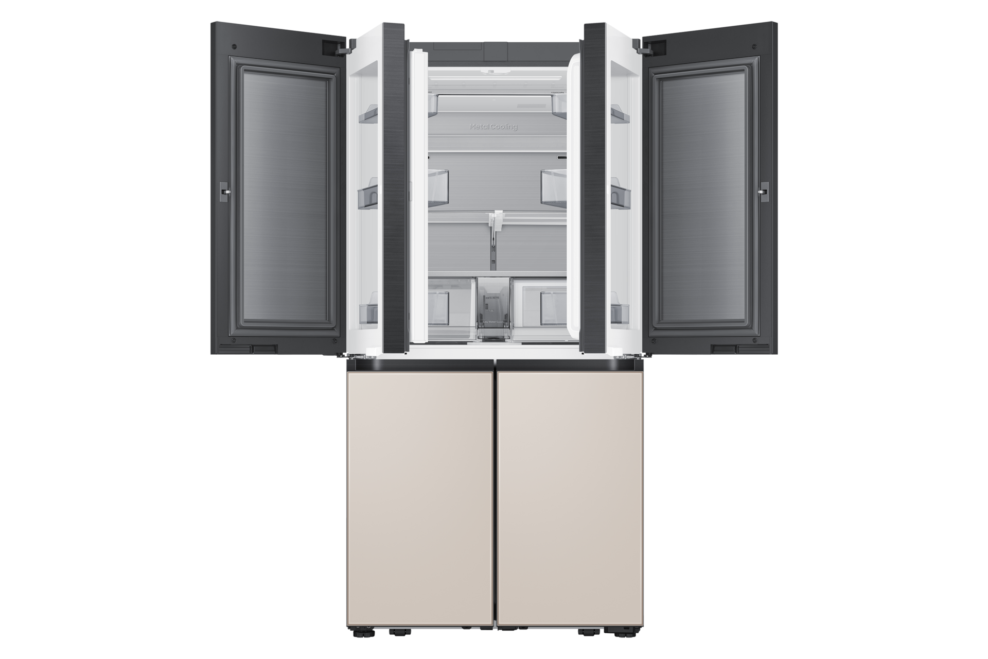 BESPOKE AI 하이브리드 4도어 871L (빅아이스/큐브) 새틴 화이트+새틴 베이지 첫번째 이미지