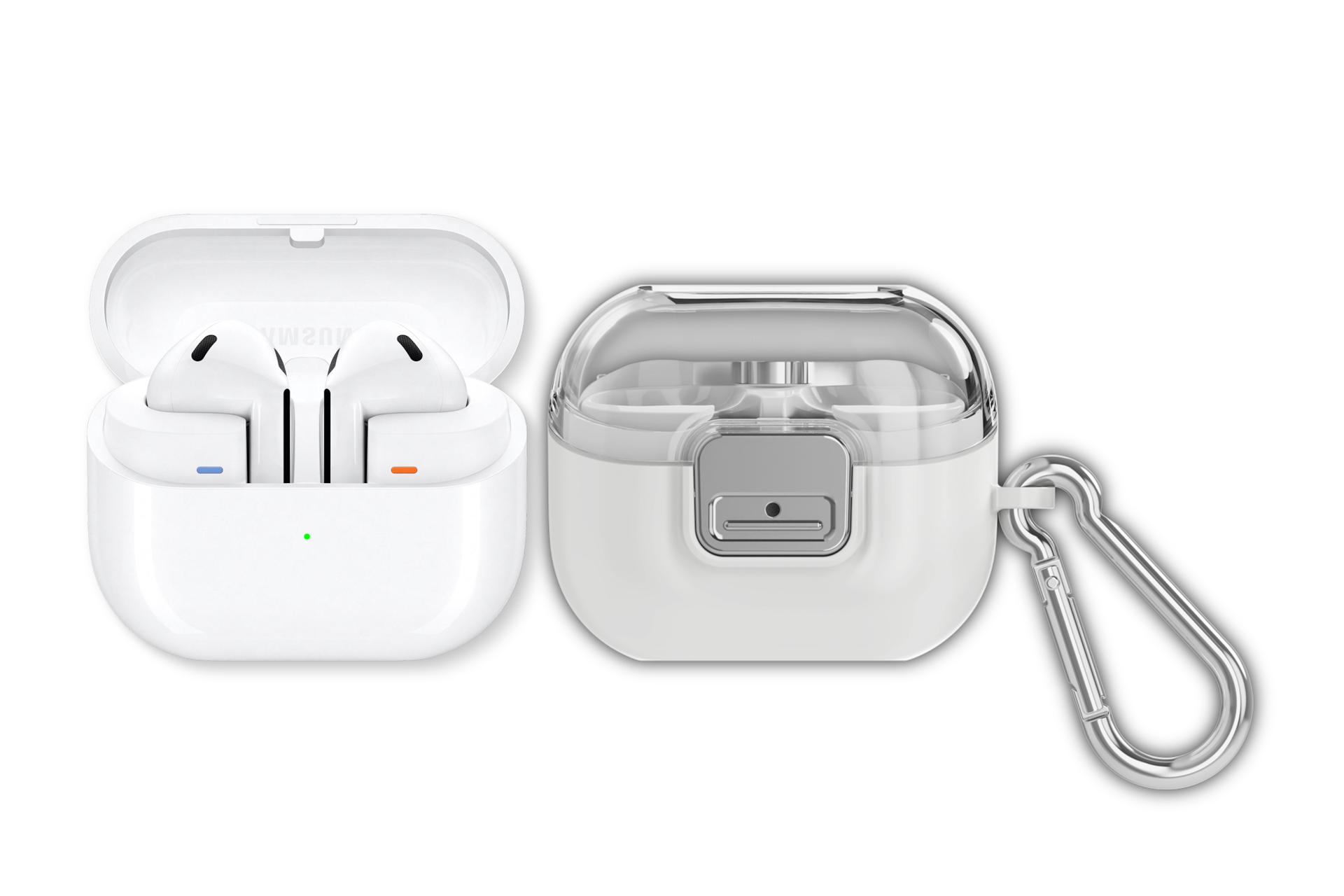 버즈3 화이트 + 카라비너 클립 케이스_화이트 첫번째 이미지