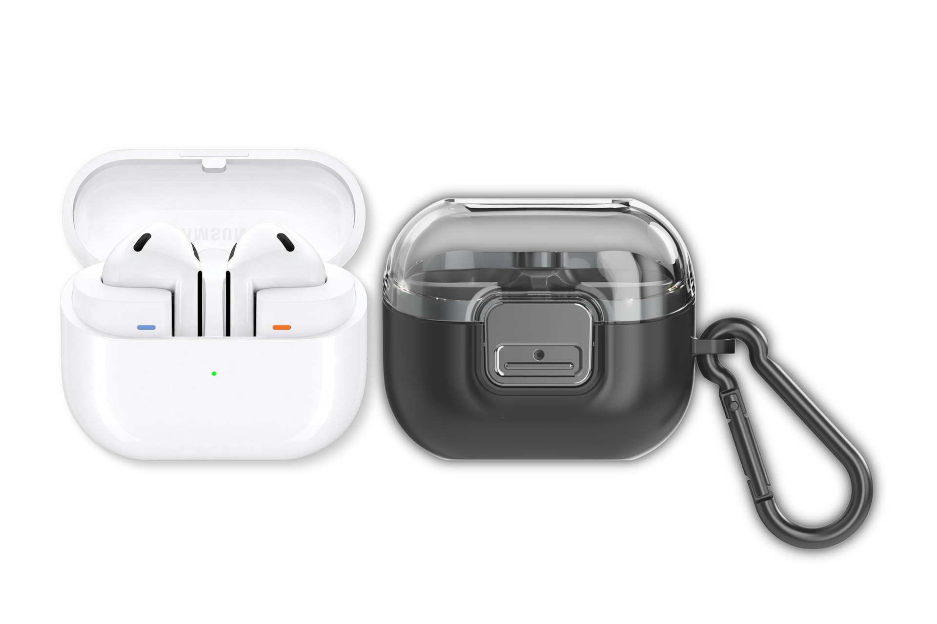 버즈3 화이트 + 카라비너 클립 케이스_블랙 첫번째 이미지