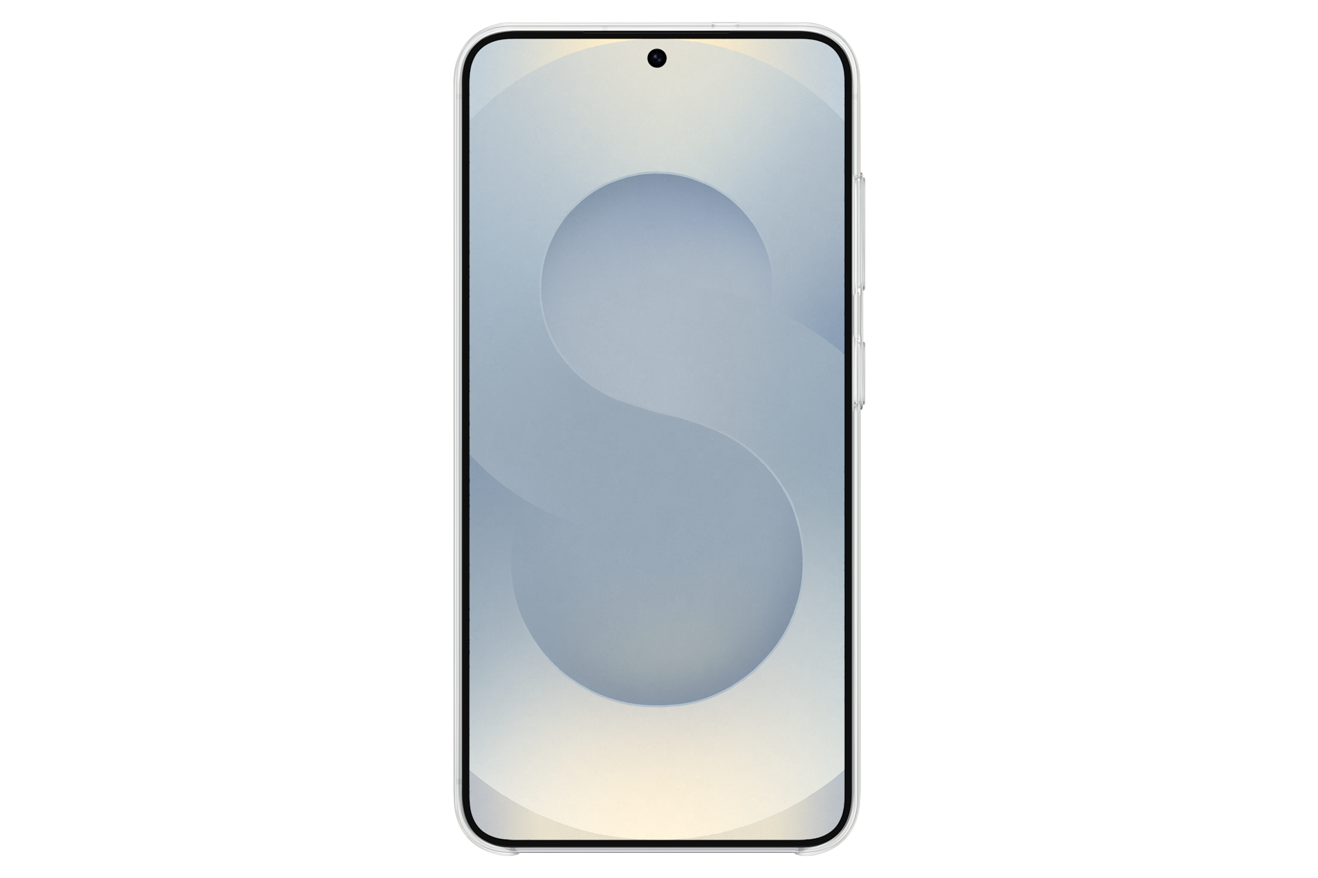 갤럭시 S25 스탠딩 그립 케이스 (그레이) 기기를 장착한 정면 이미지