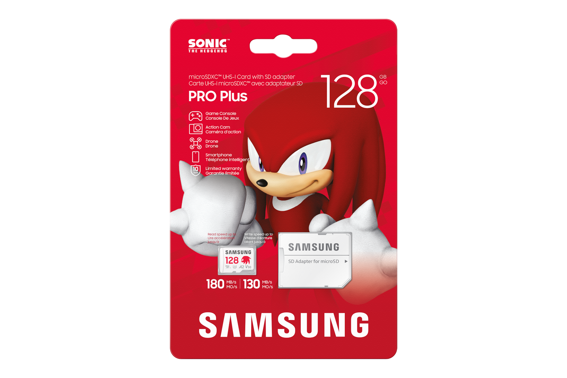 마이크로SD 메모리카드 소닉 PRO Plus 128GB 상자 정면 이미지