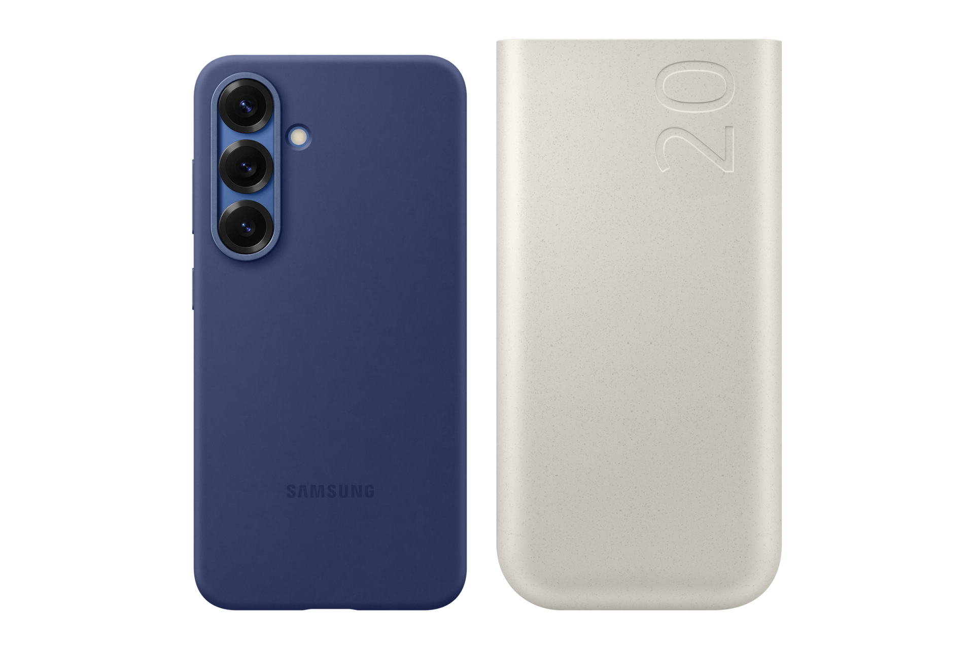 갤럭시 S25 실리콘 케이스(블루) + PD 배터리팩 20,000mAh (45W) 구성품 이미지