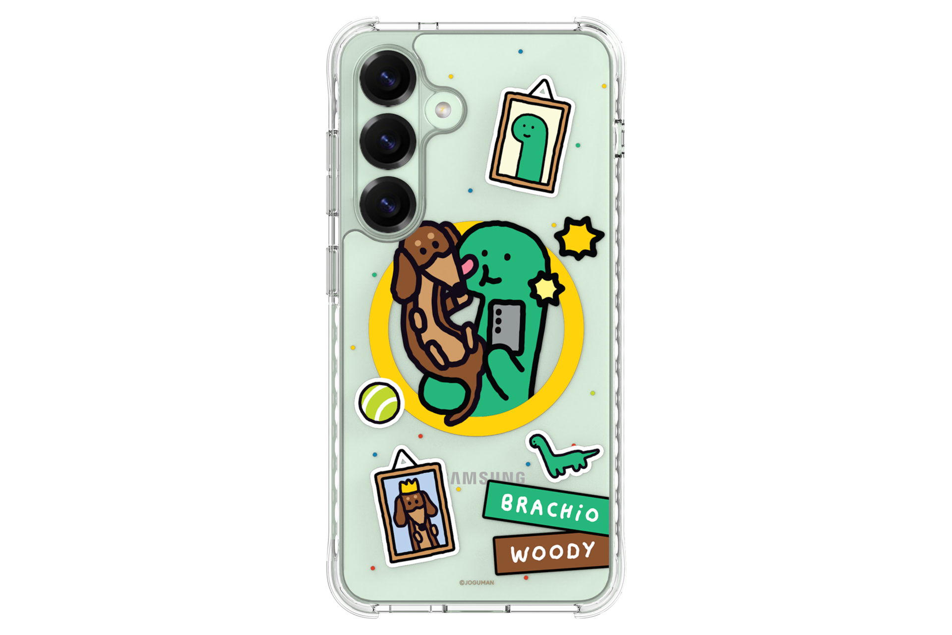 갤럭시 S25 조구만 버라이어티 마그넷 케이스 (투명) 기기를 장착한 후면 이미지