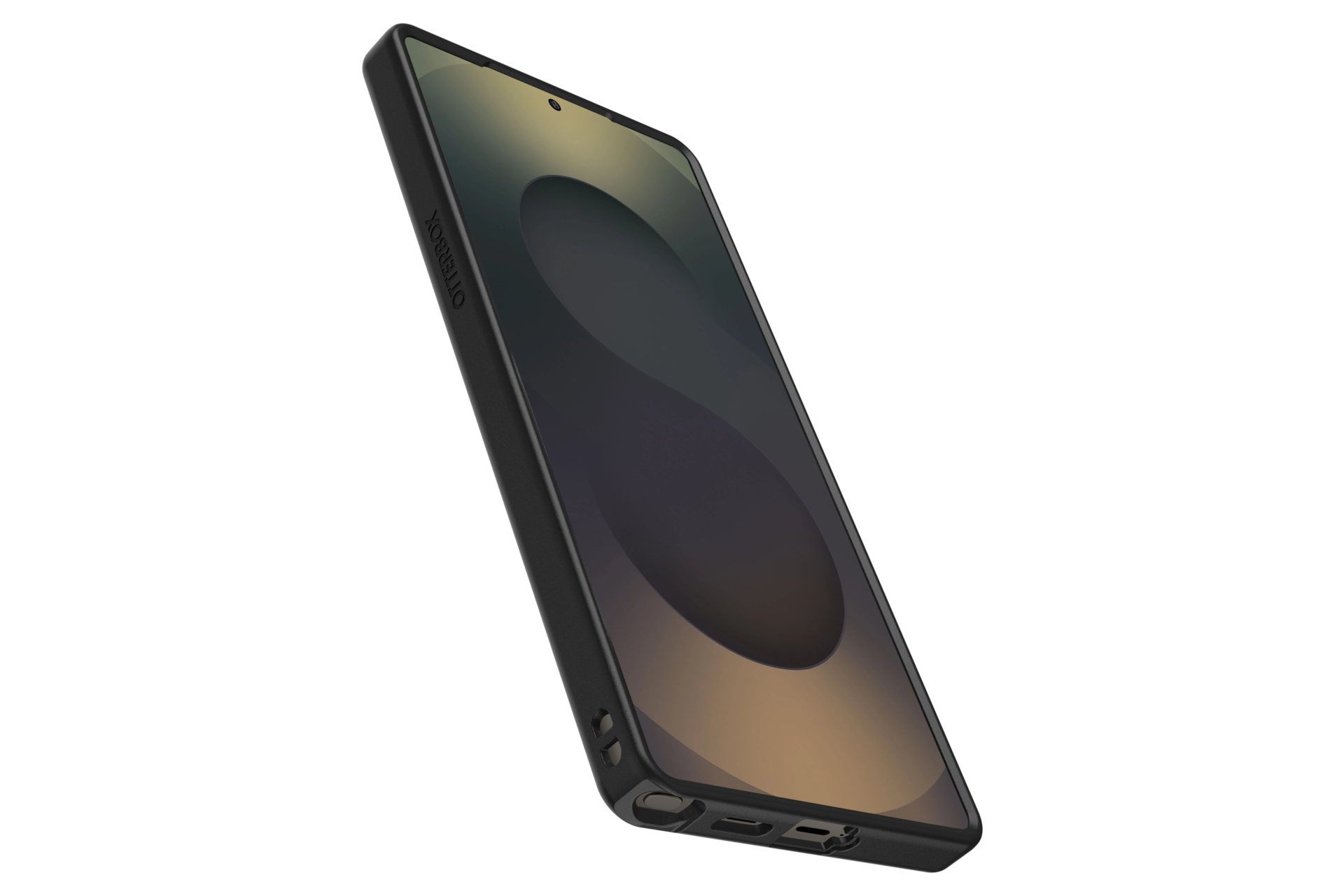 갤럭시 S25 Ultra 시메트리 마그넷 케이스 (블랙) 기기가 장착된 우측으로 45도, 뒤로 45도 누운 정면 이미지