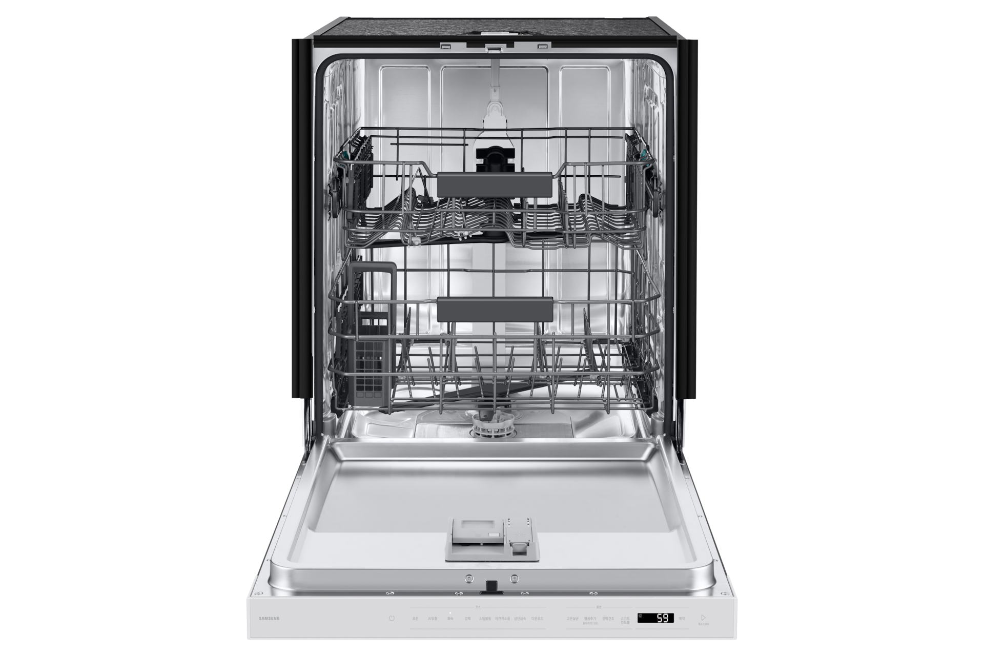 Bespoke AI 식기세척기 세미 빌트인 12인용 정면, 도어 열림