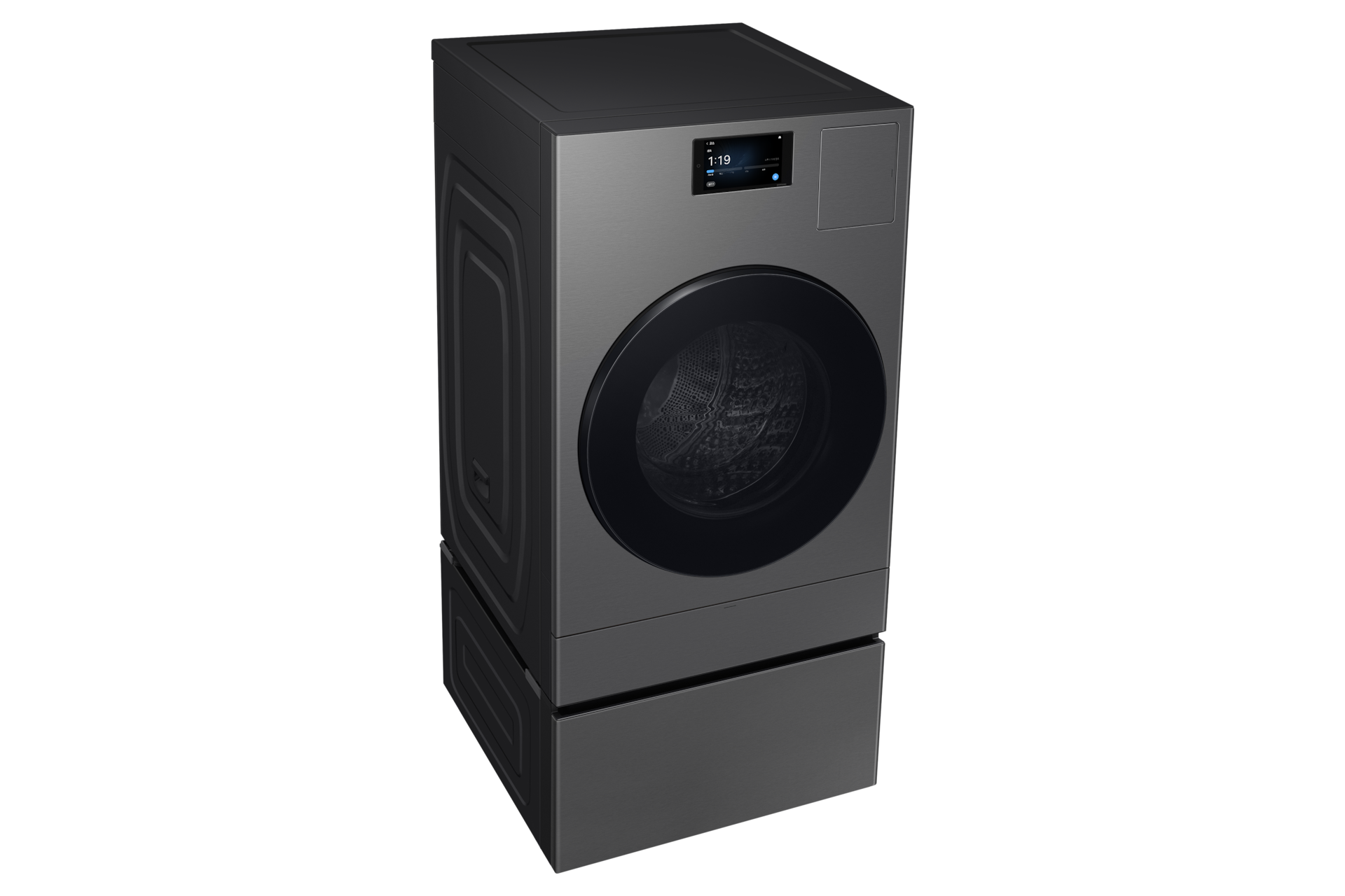 Bespoke AI 콤보 25/18kg (177.8mm LCD)+수납함 다크스틸 좌측