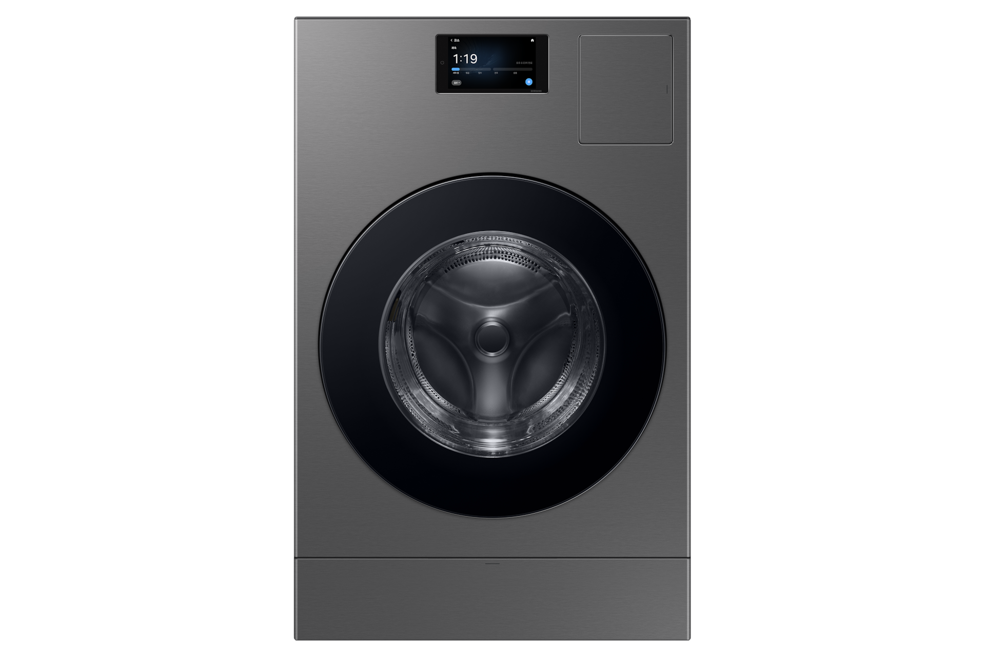 Bespoke AI 콤보 25/18kg (177.8mm LCD)+수납함 다크스틸 콤보 정면