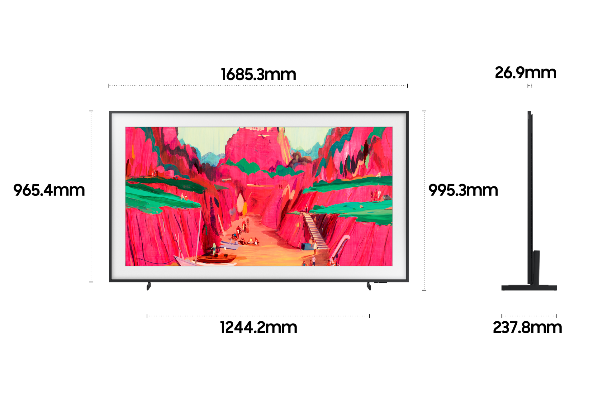 2025 The Frame Pro (189cm) 플랫 브라운 베젤+뮤직 프레임 LS60D 여섯번째 이미지