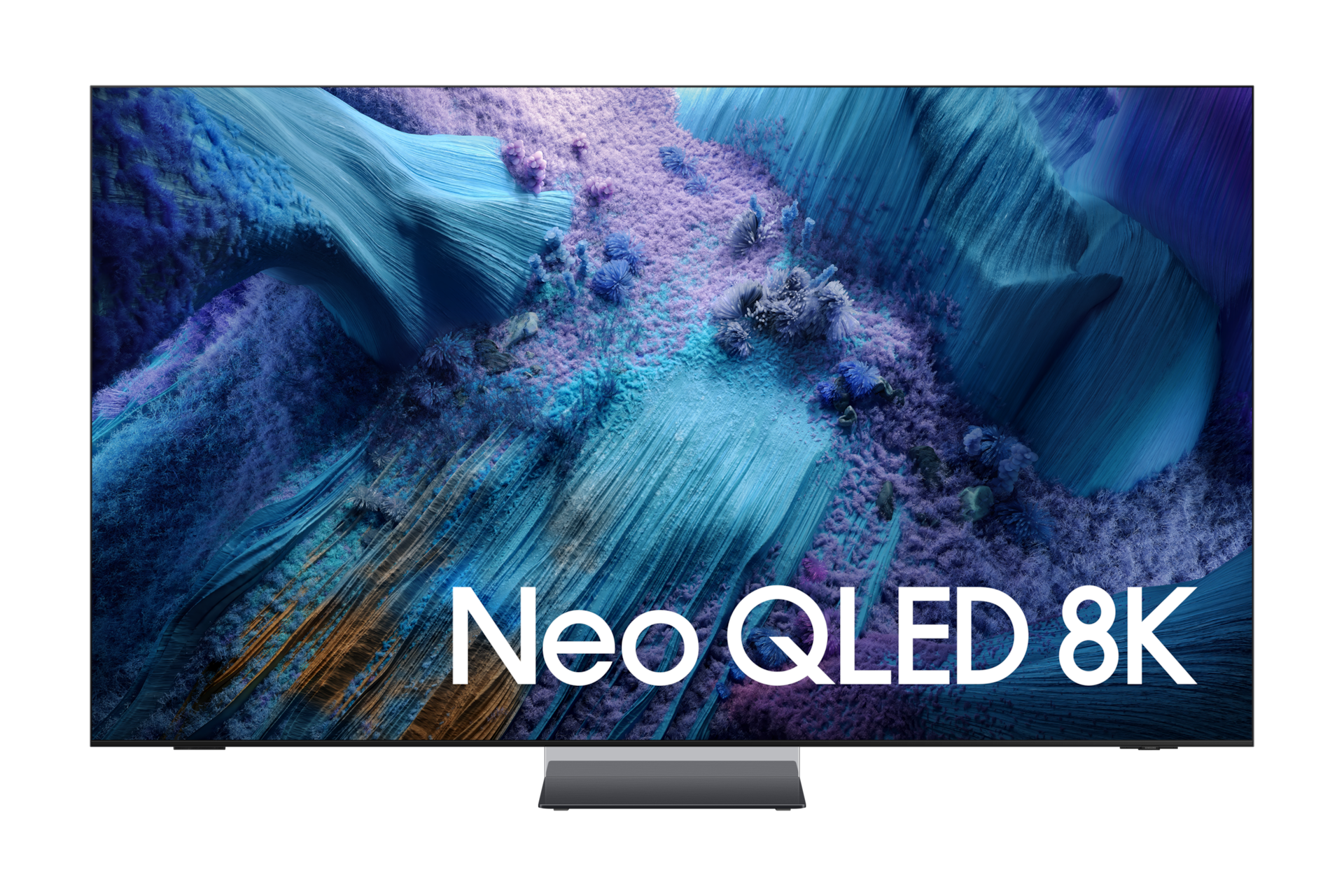 [2025 Ñéó Q~LÉD 8K~ QÑF990 (189c~m) (솔라셀 리모트 미포함) 첫번째 이미지이며, TV의 정면컷이 보이고 있습니다.] 