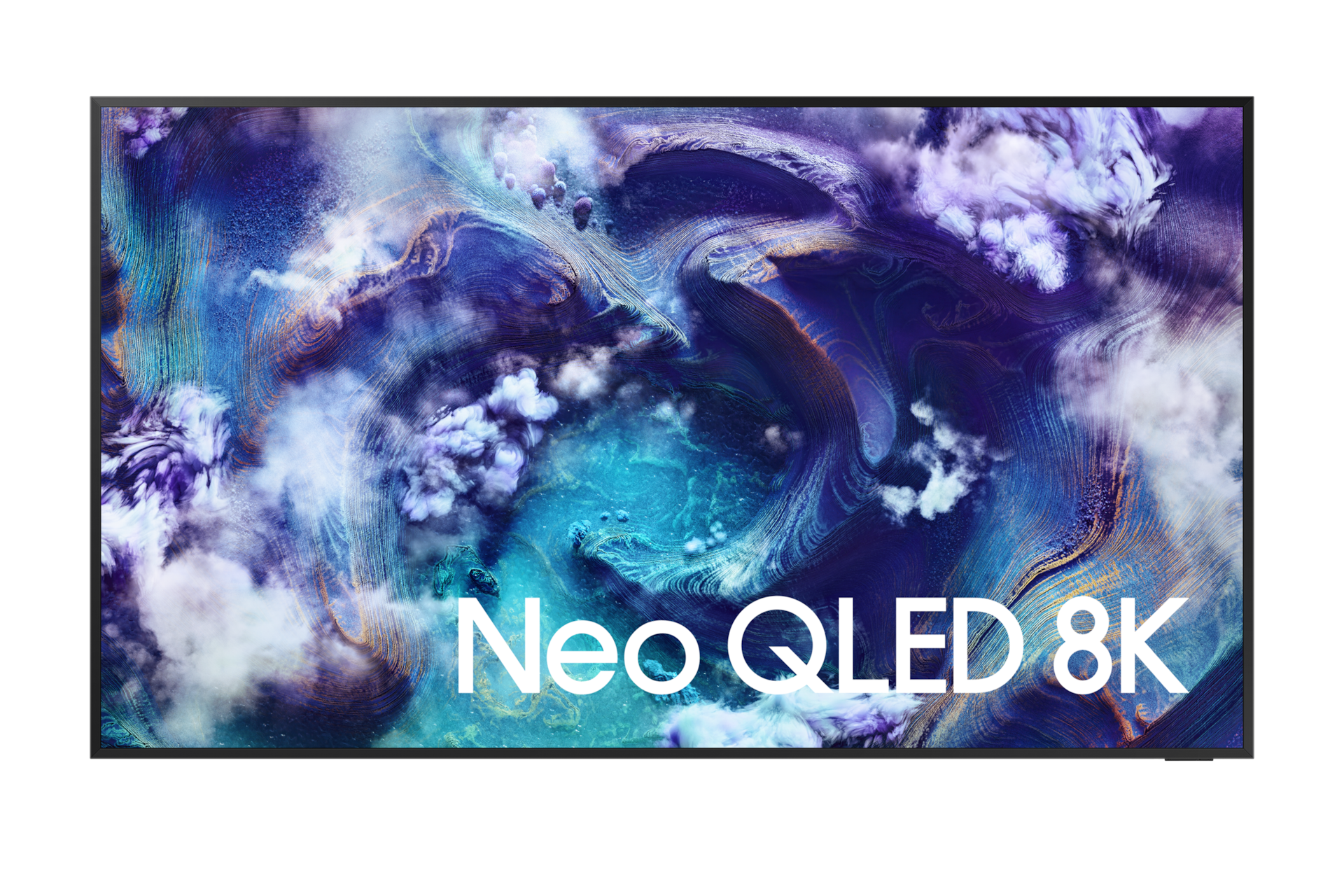 2025 Neo QLED 8K QNF900 (189cm) 풀 모션 슬림핏 벽걸이형 (솔라셀 리모트 미포함) 첫번째 이미지이며, TV의 정면컷이 보이고 있습니다. 