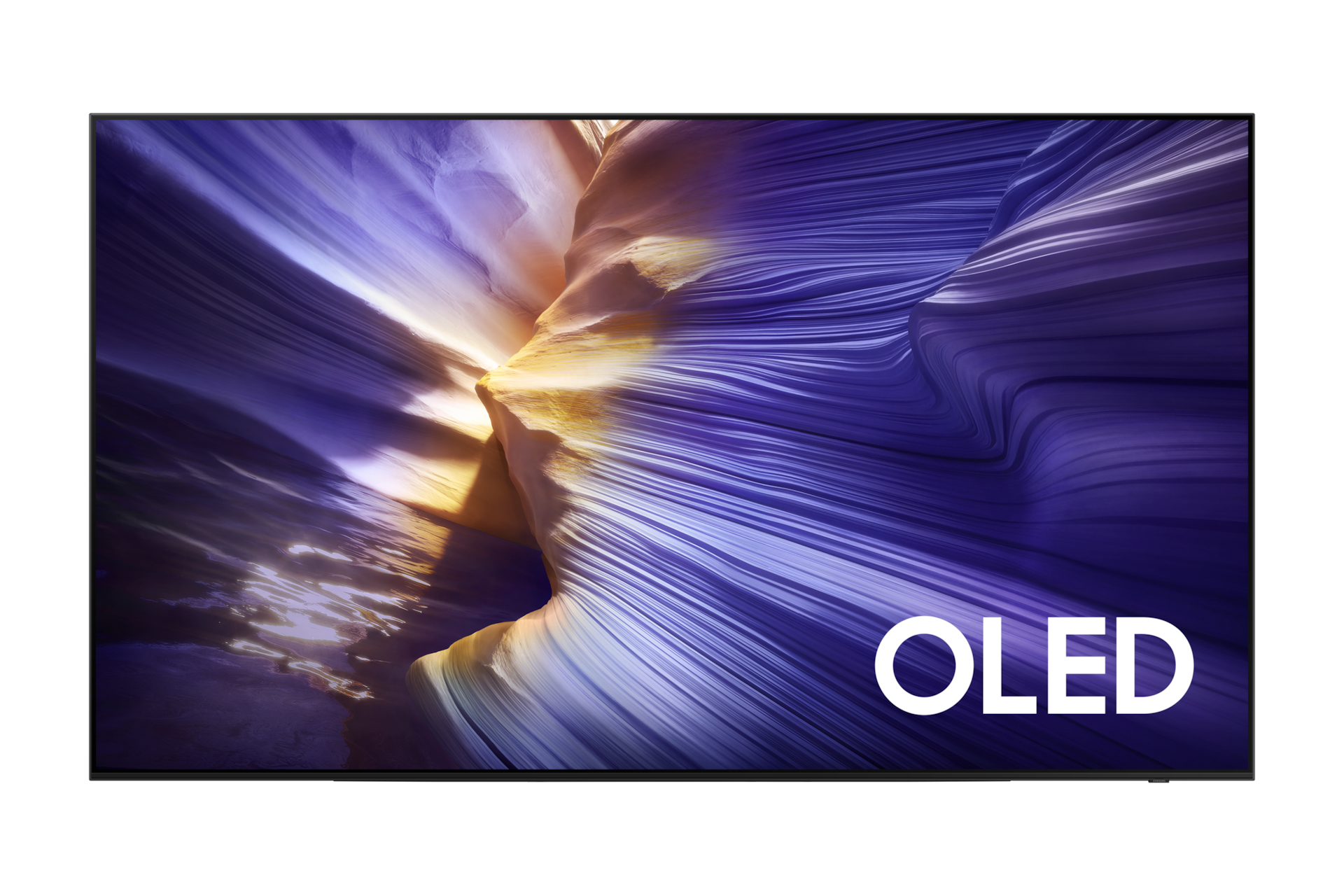 2025 OLED SF90 (195cm) 풀 모션 슬림핏 벽걸이형 첫번째 이미지이며, TV의 정면컷이 보이고 있습니다. 