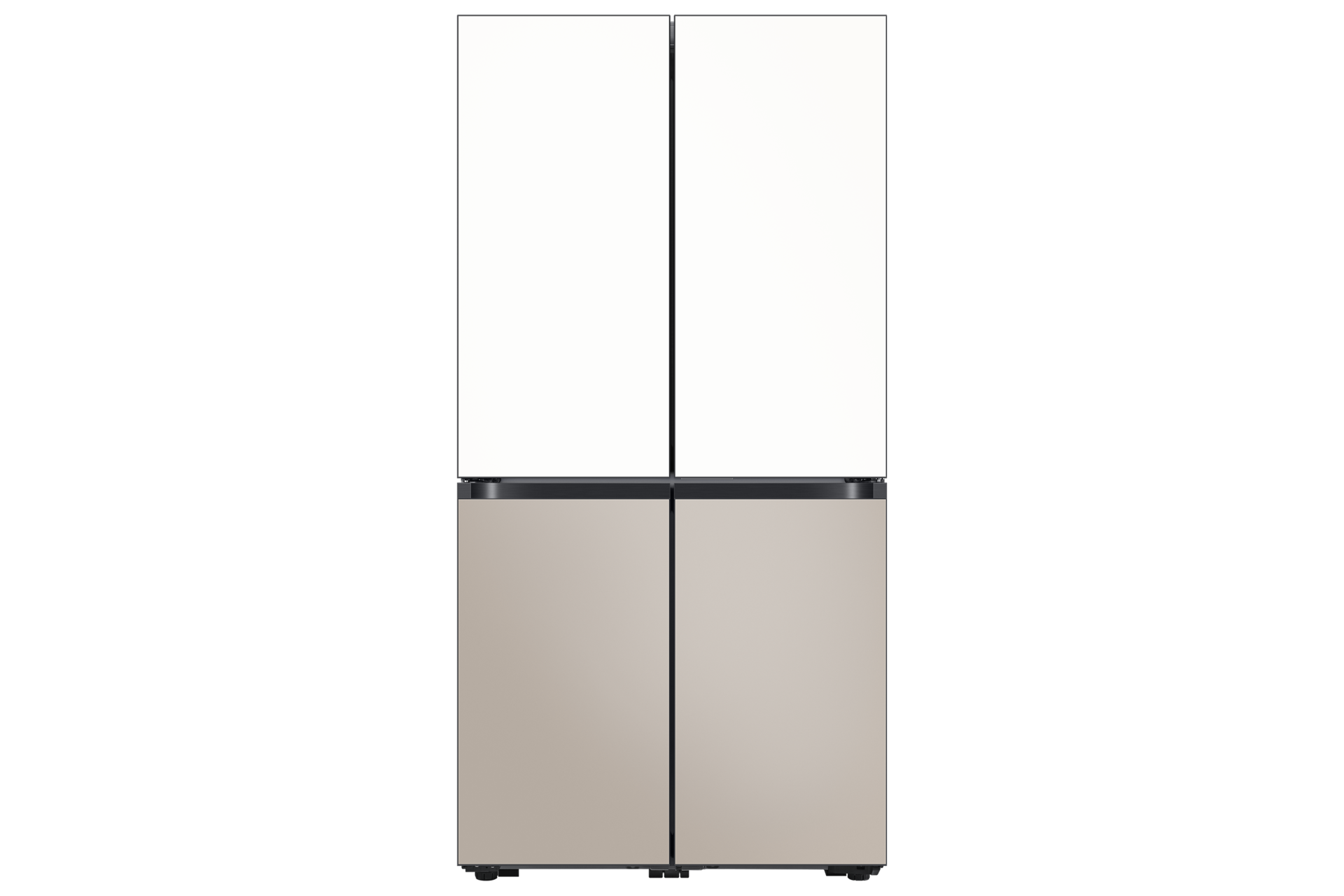 Bespoke AI 냉장고 4도어 905L 에센셜 화이트+에센셜 베이지 정면