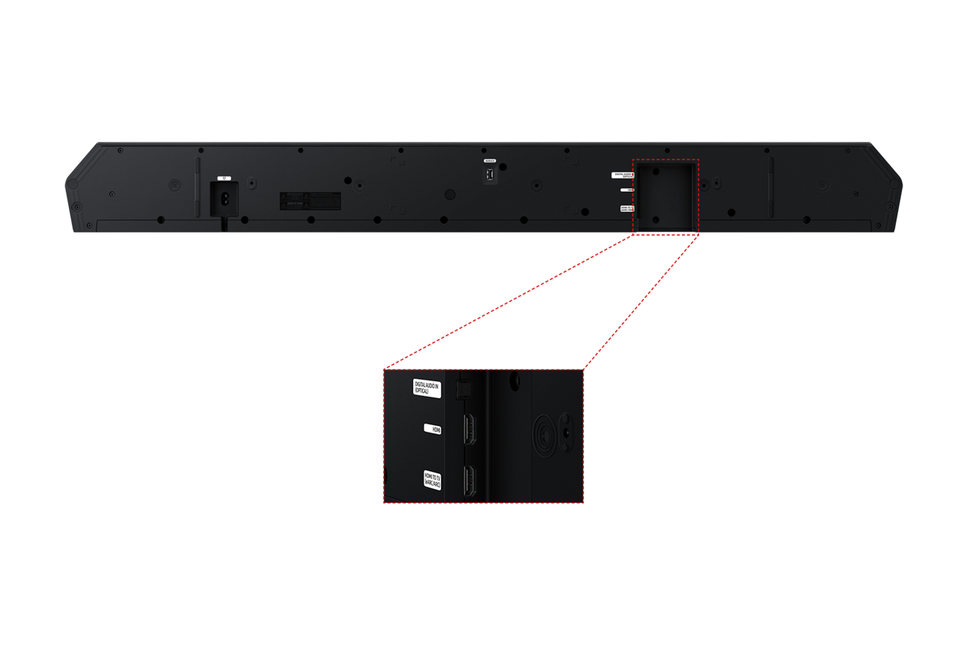 5.1.2ch 사운드바 Q800F Jack port