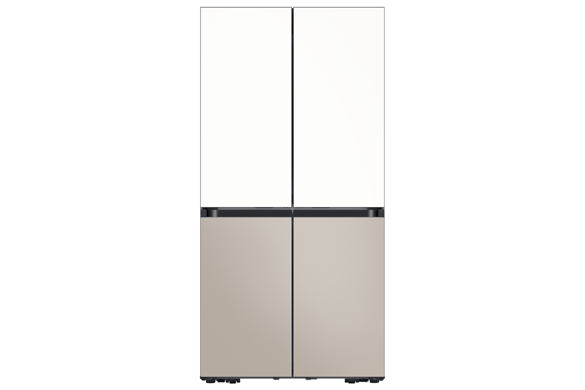 Bespoke AI 냉장고 4도어 키친핏 Max 640L 에센셜 화이트+에센셜 베이지 정면