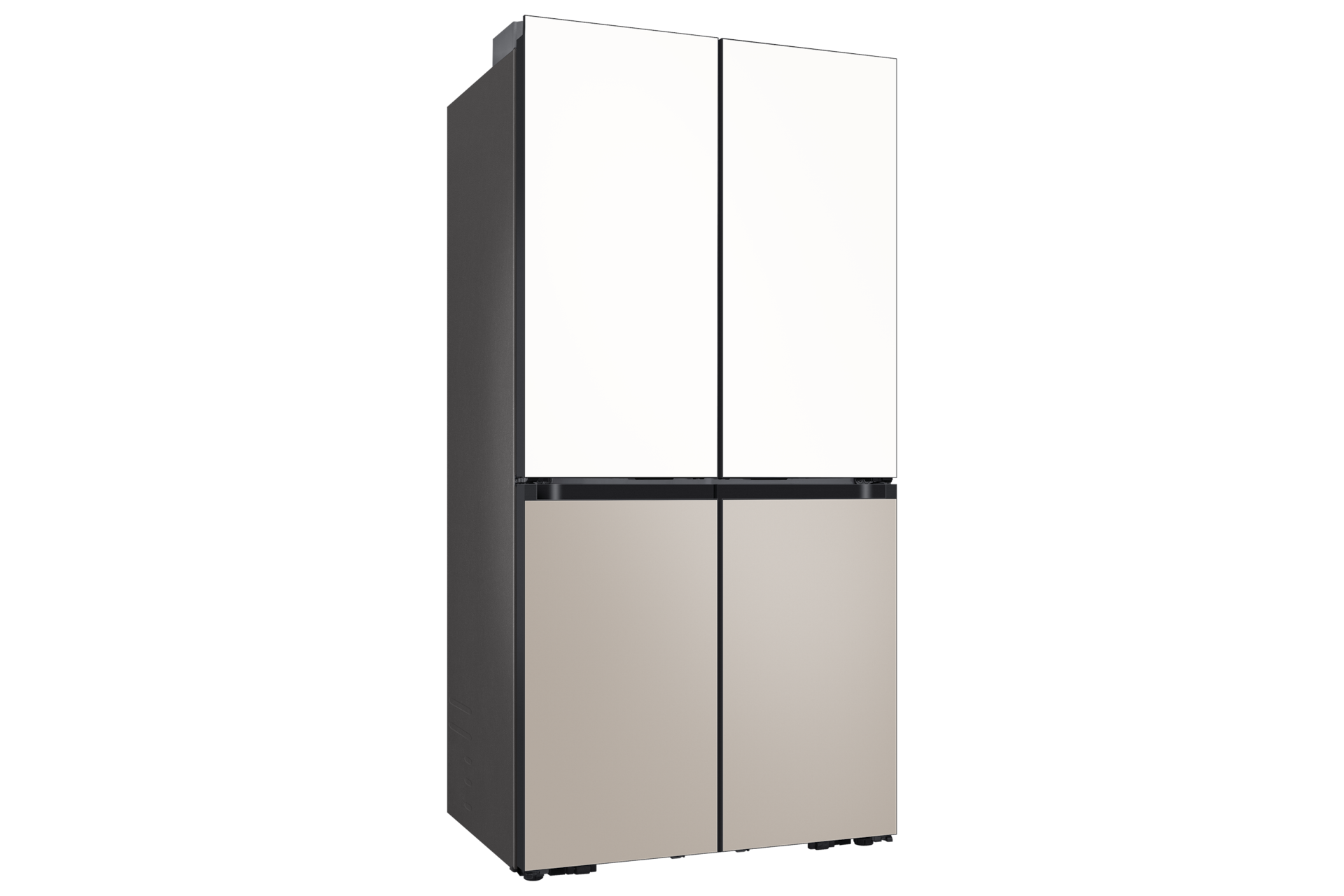 Bespoke AI 냉장고 4도어 키친핏 Max 640L 에센셜 화이트+에센셜 베이지 좌측면