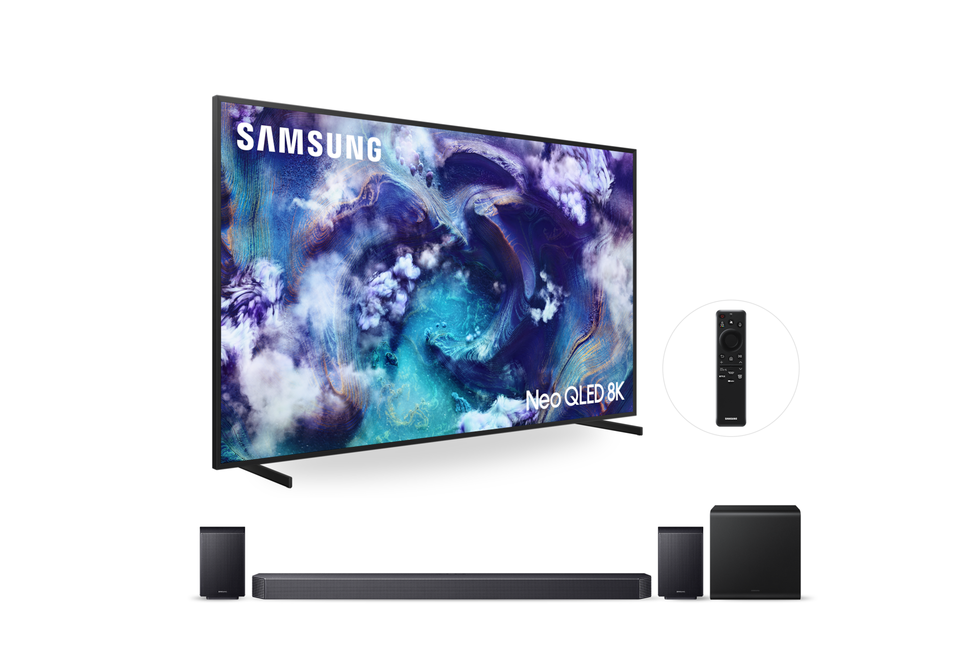 2025 Neo QLED 8K QNF900 (214cm) (솔라셀 리모트 포함)+9.1.4ch 사운드바 Q930F 첫번째 이미지