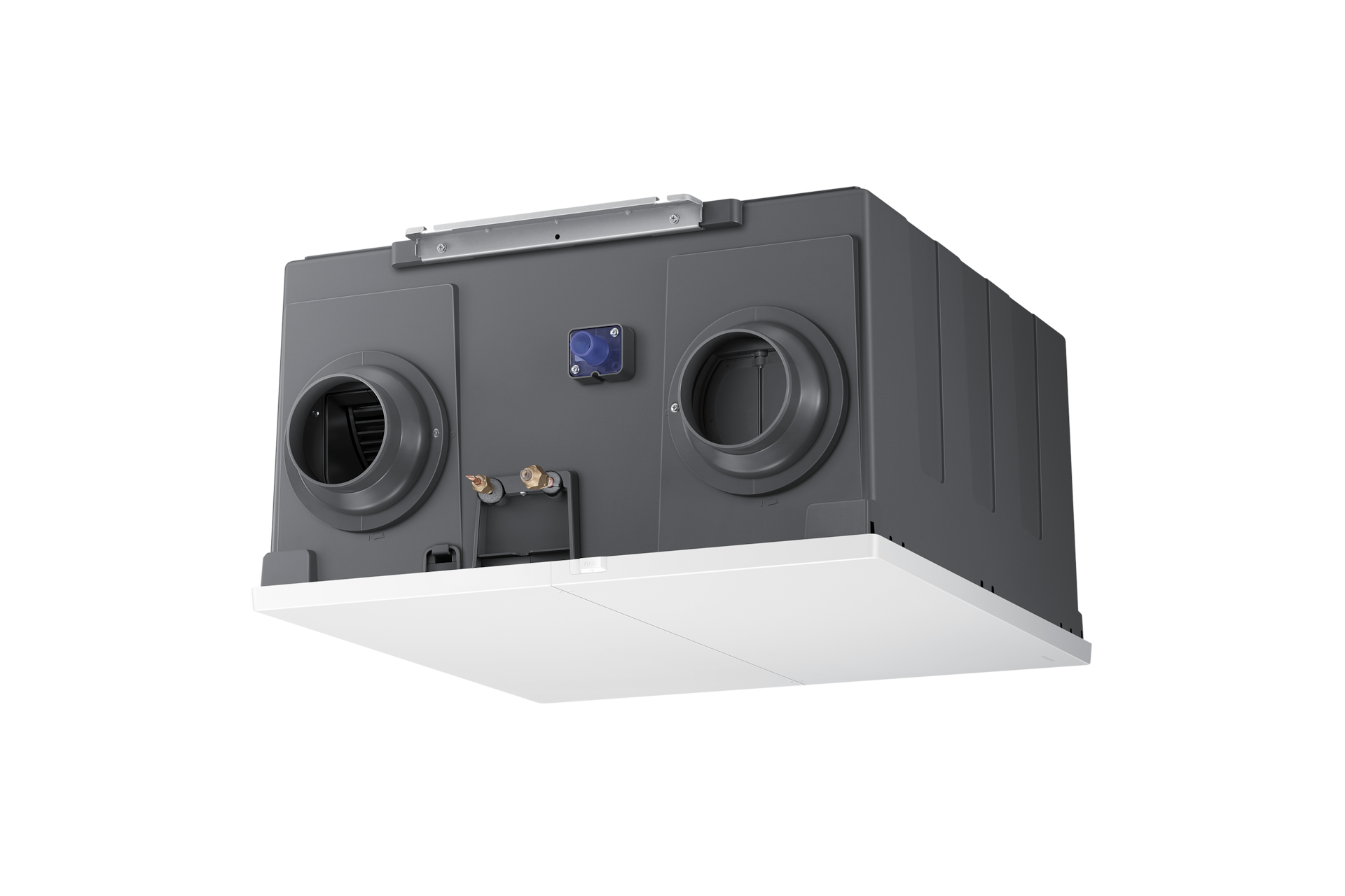 가정용 무풍 시스템에어컨 159.3㎡ 6실+Bespoke AI 에어 콤보 (우타입) 에어 콤보 우타입 아래에서 사선으로 바라본 우측 15도 컷