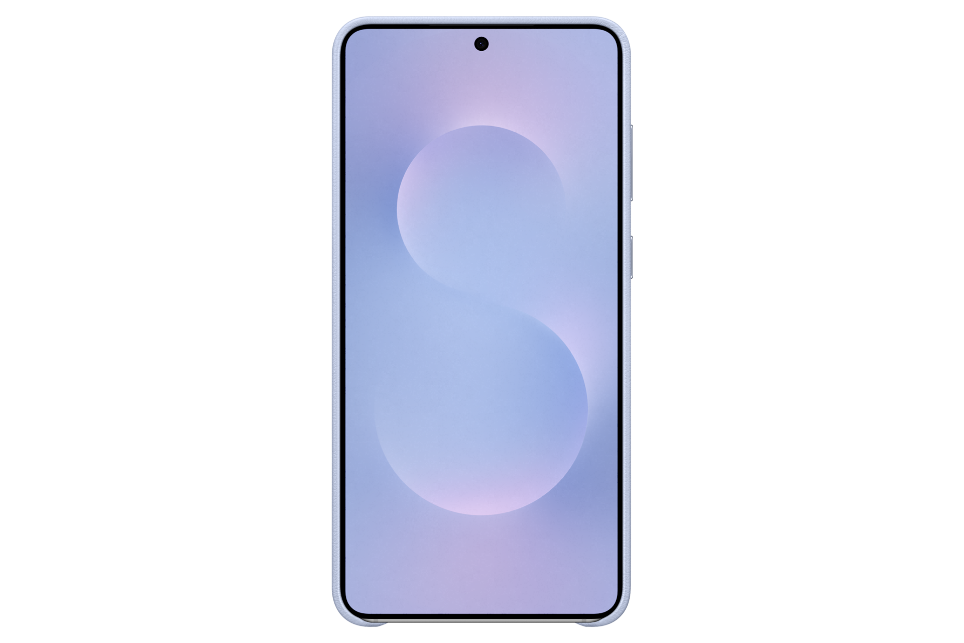 갤럭시 S25 엣지 카인드수트 케이스 (라이트 블루) 기기가 장착된 정면 이미지