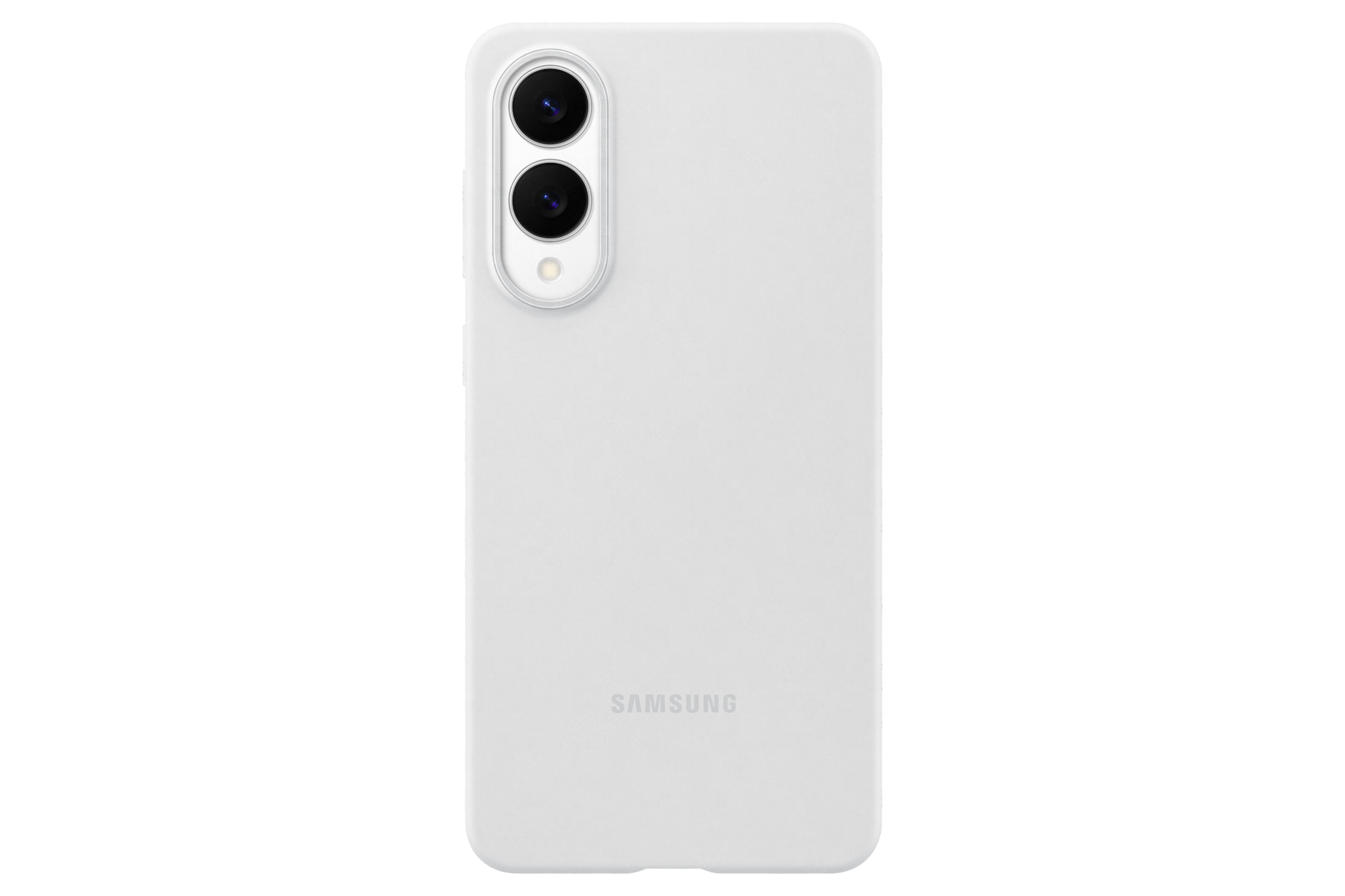 갤럭시 S25 엣지 실리콘 케이스 (라이트 그레이) 기기가 장착된 후면 이미지