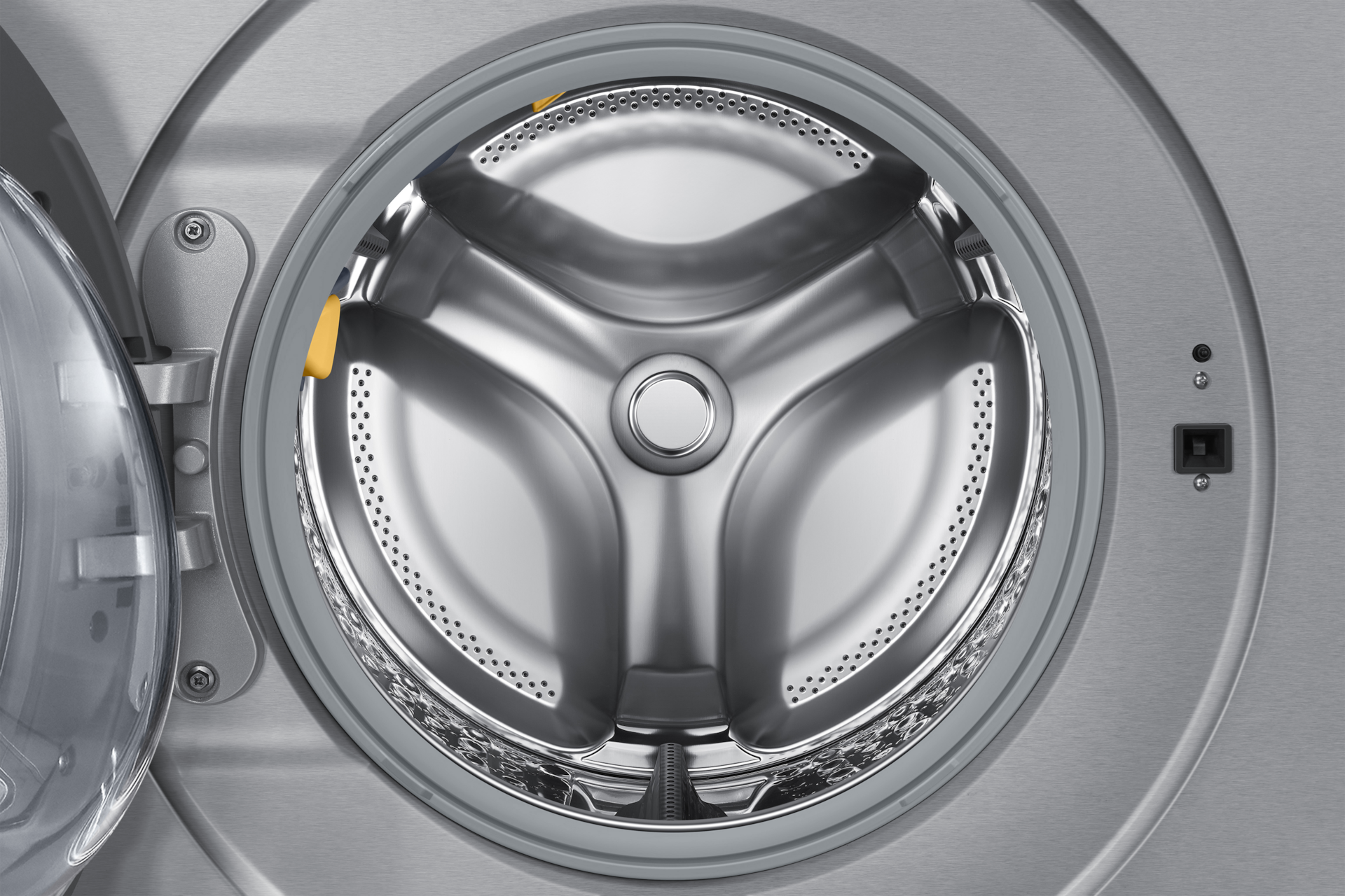 Bespoke AI 원바디 25/22kg (177.8mm LCD) 실버스틸 세탁기 내부확대