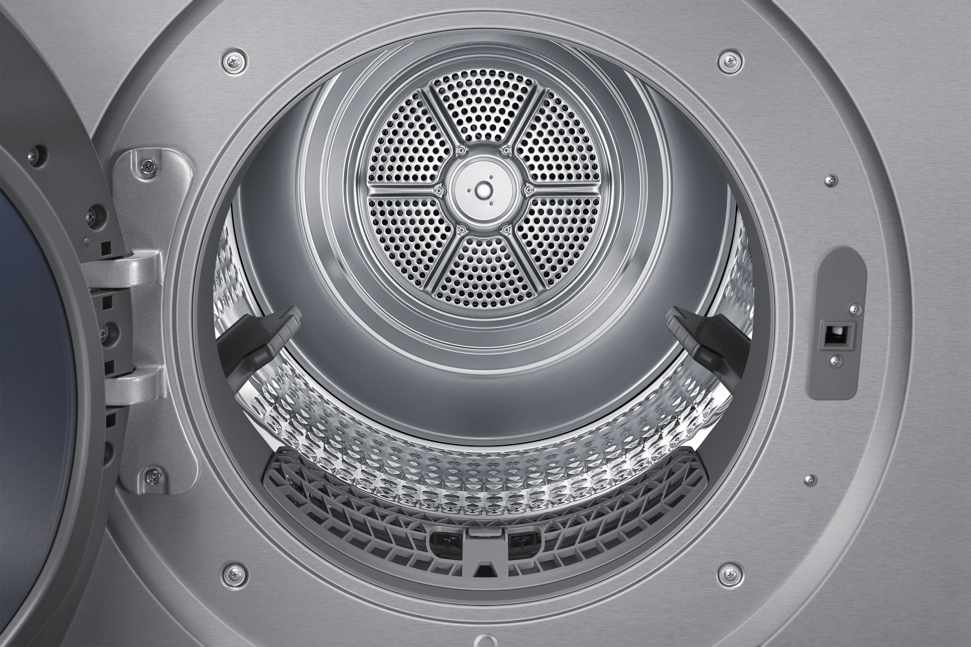 Bespoke AI 원바디 25/22kg (177.8mm LCD) 실버스틸 건조기 내부확대