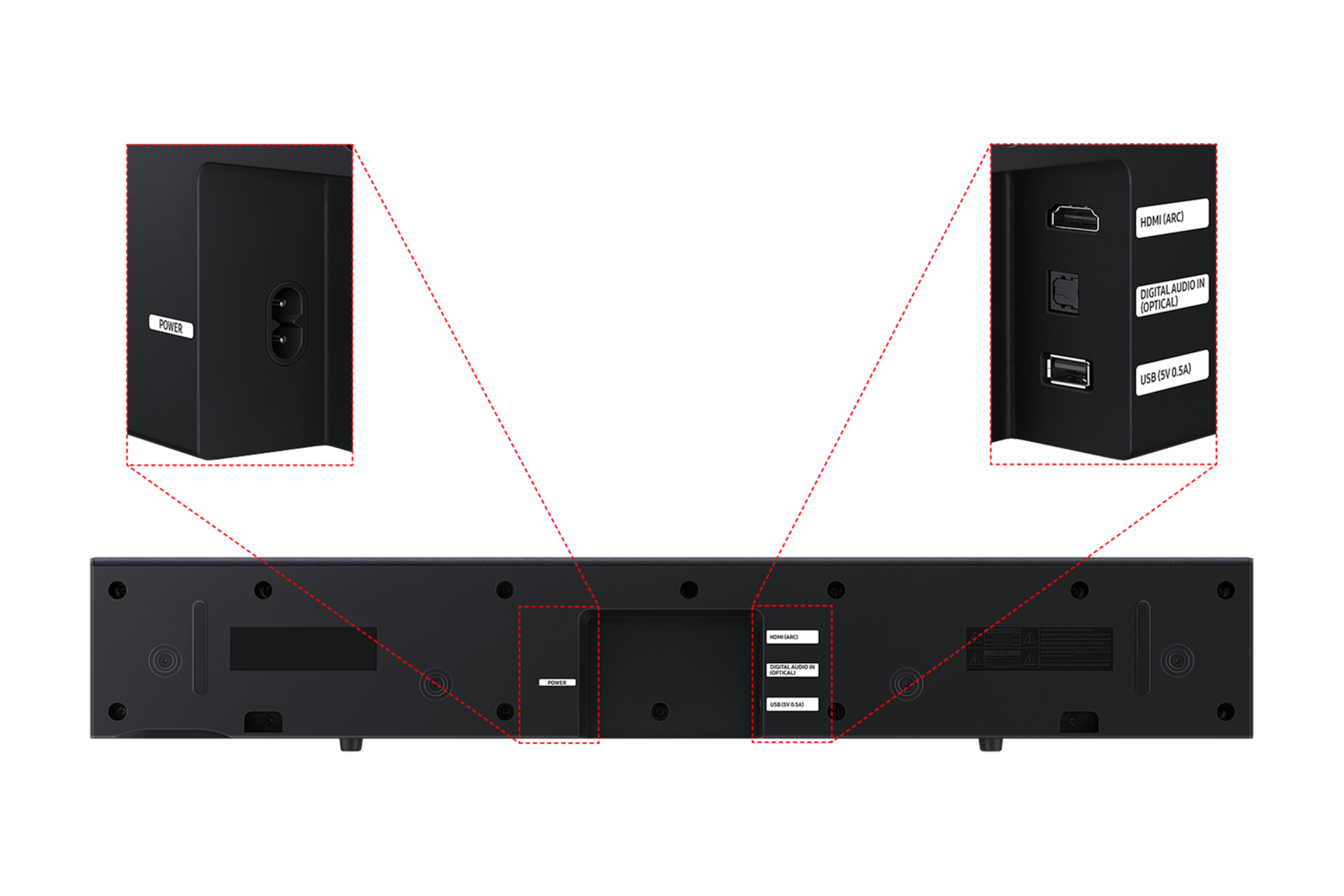 2.0ch 사운드바 B400F Jack port