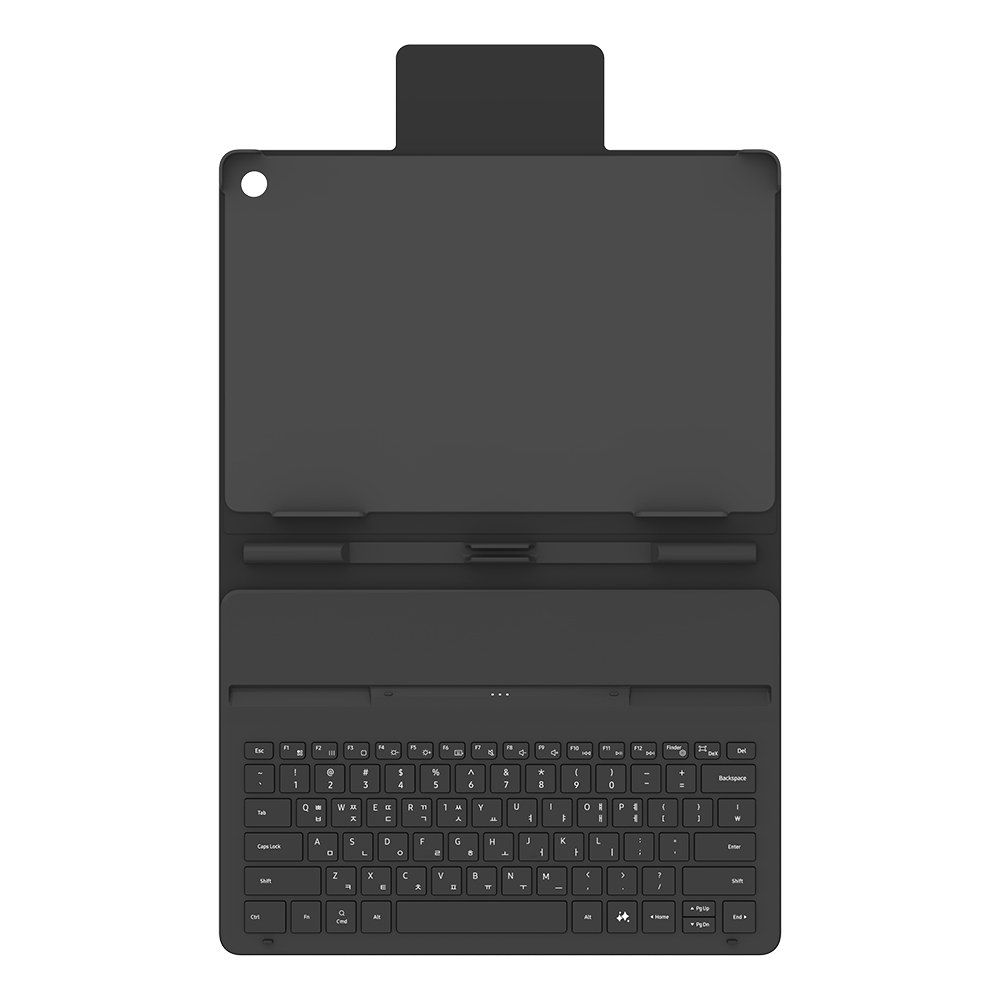 갤럭시 탭 S9FE+ 포고핀 키보드 커버를 펼친 상태