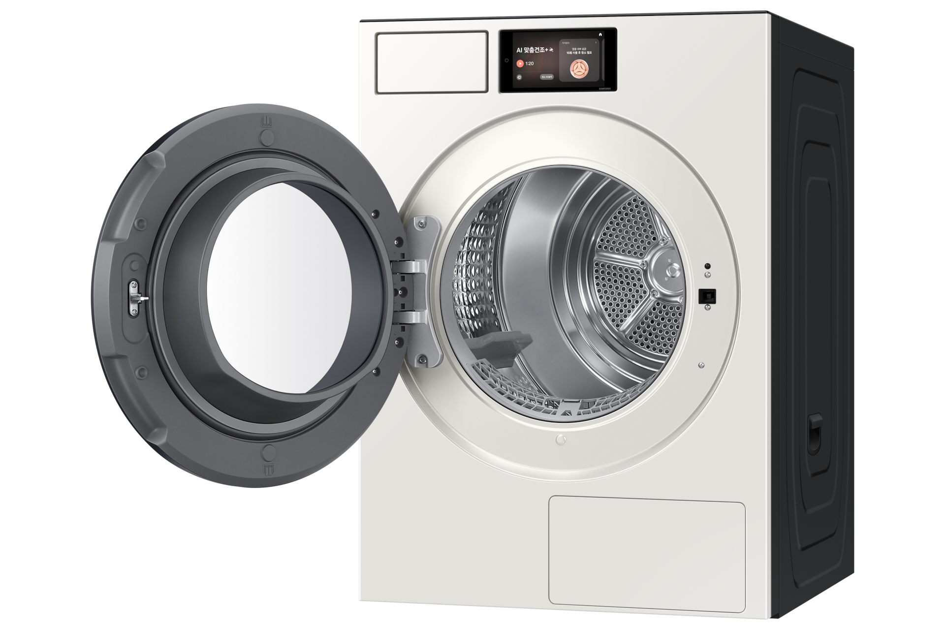 Bespoke AI 건조기 22kg (177.8mm LCD)+상단 설치 키트 그레이지 우측 도어열림