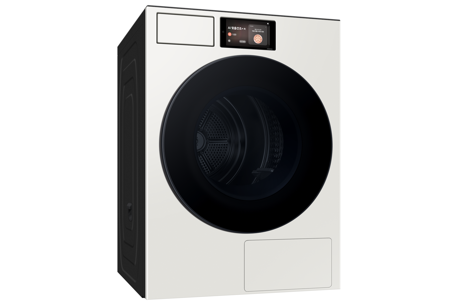 Bespoke AI 건조기 22kg (177.8mm LCD)+상단 설치 키트 그레이지 건조기 죄측면 15도