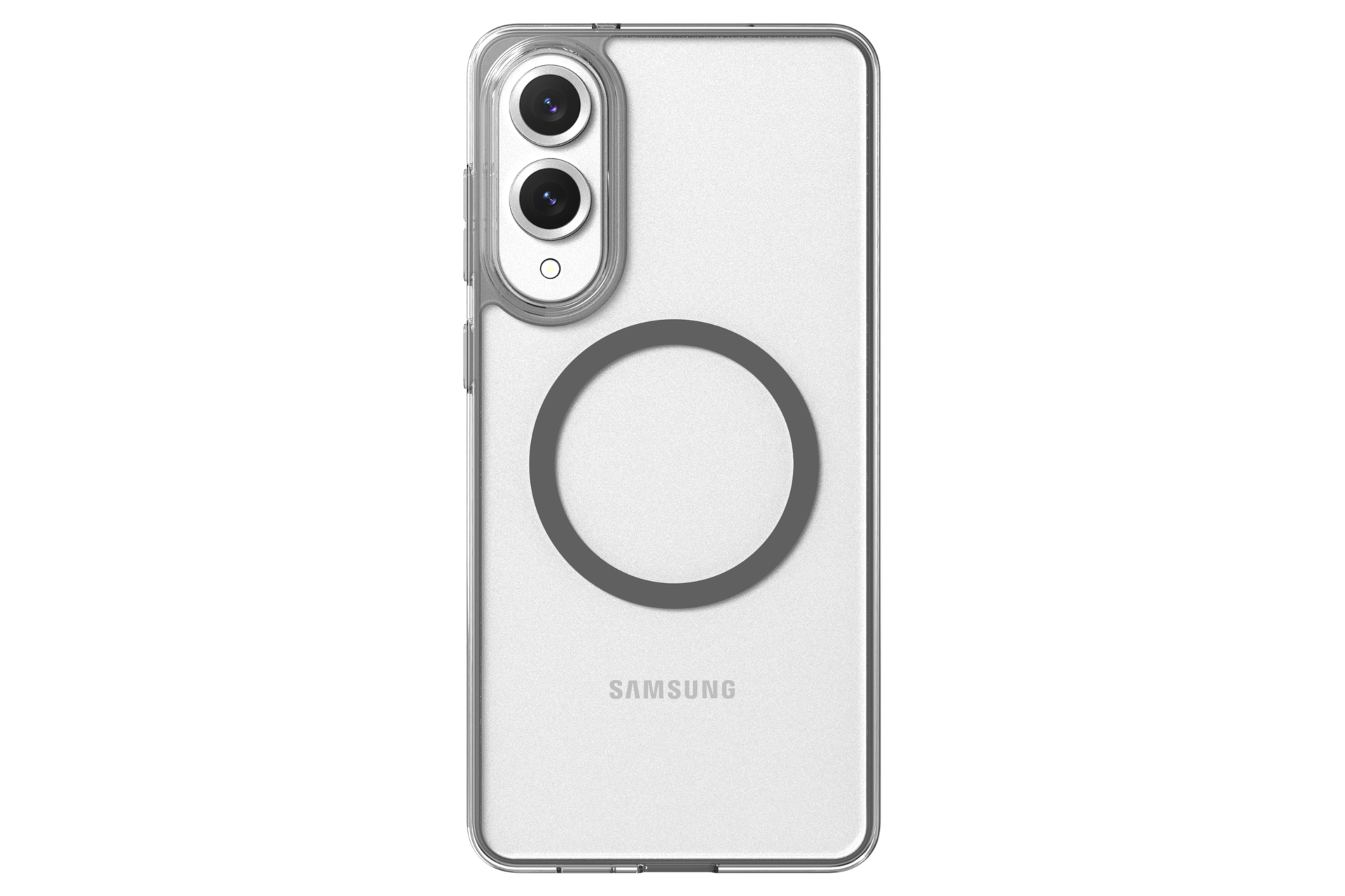 갤럭시 S25 엣지 마그넷 클리어 케이스(그레이) 기기가 장착된 후면 이미지