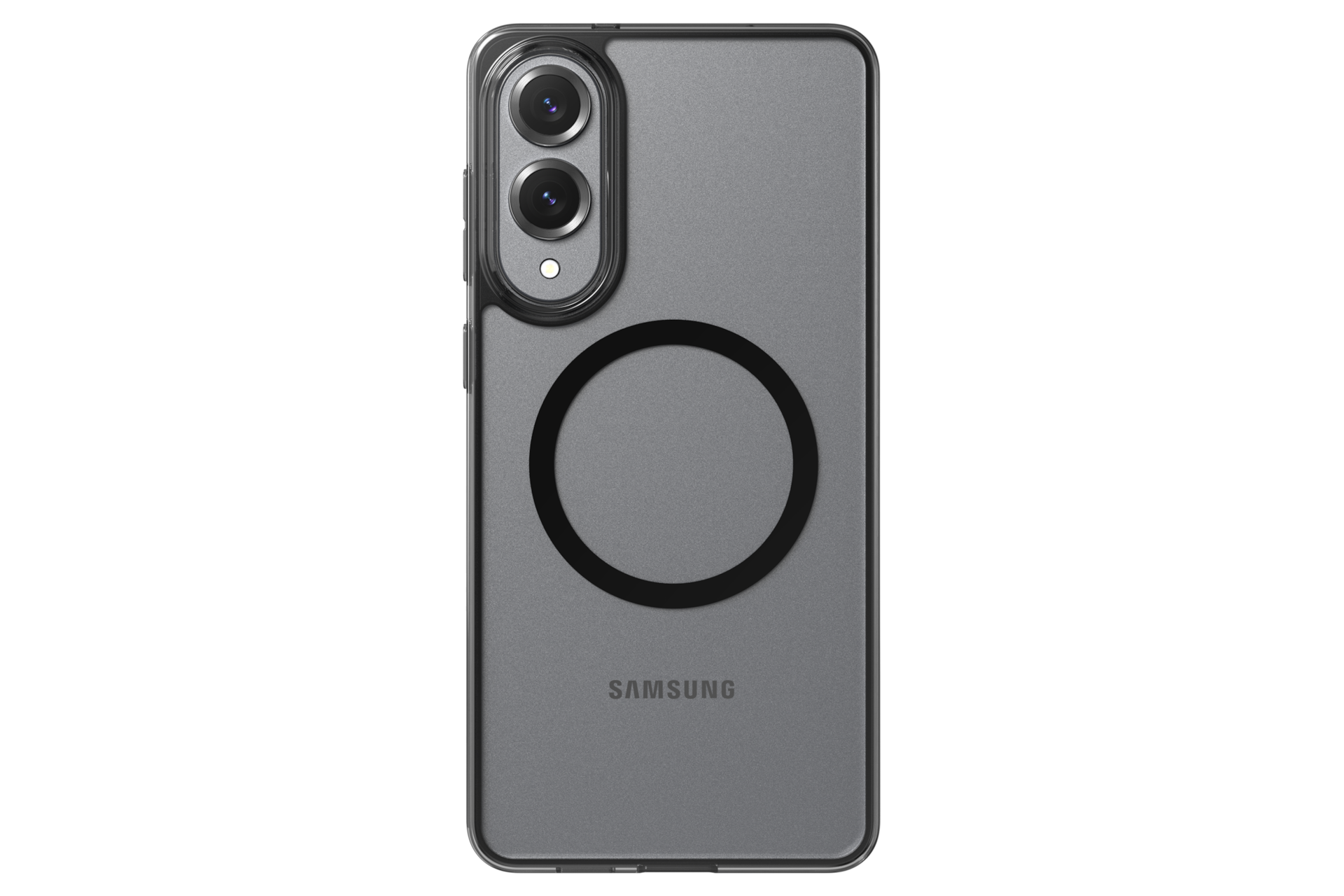 갤럭시 S25 엣지 마그넷 클리어 케이스(블랙) 기기가 장착된 후면 이미지