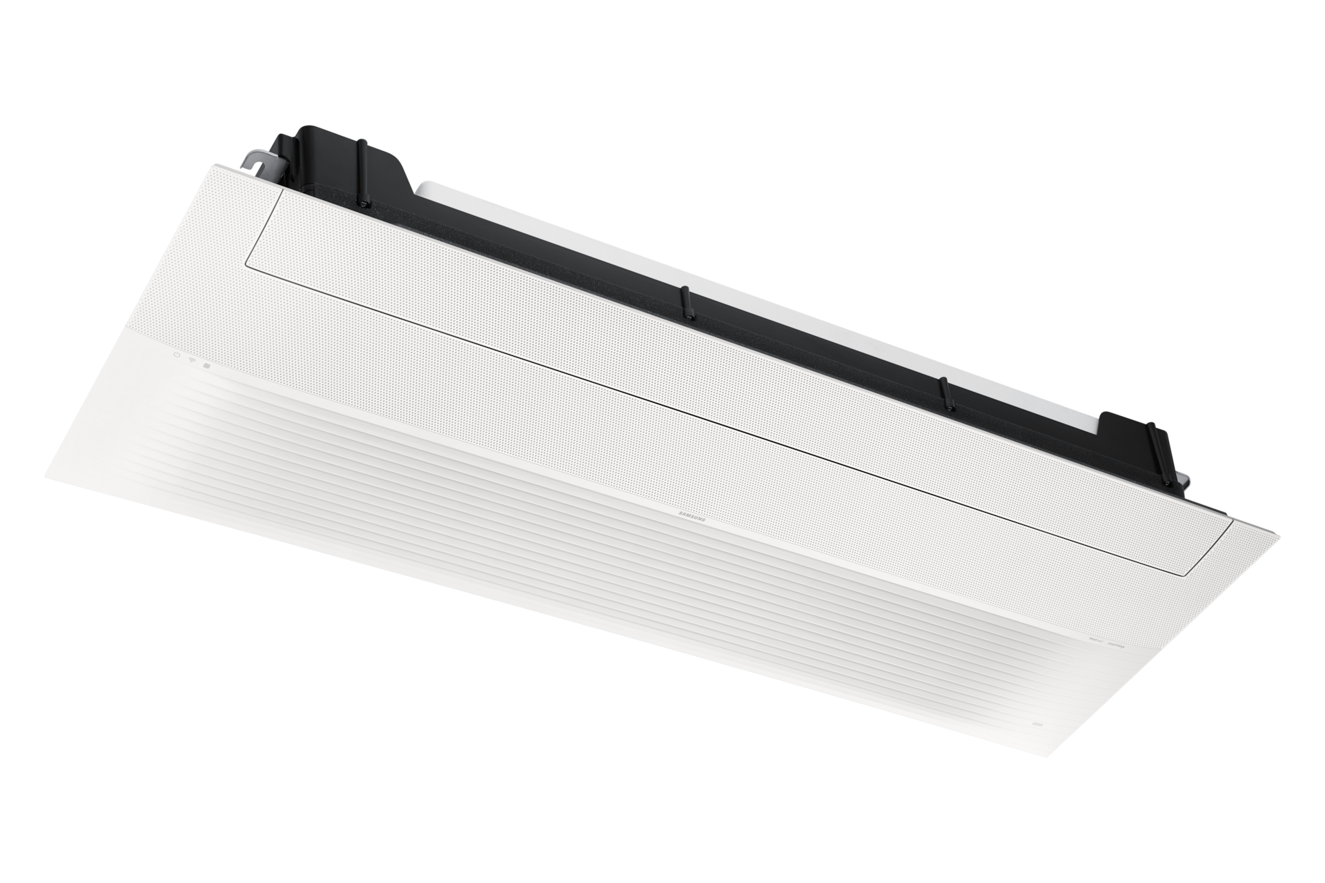 Infinite AI 무풍 시스템에어컨 114.6㎡ 4실 (UV실내기)+Bespoke AI 에어 콤보 (우타입) 꺼져 있는 천장형 인피니트 1way 실내기 좌측 15도