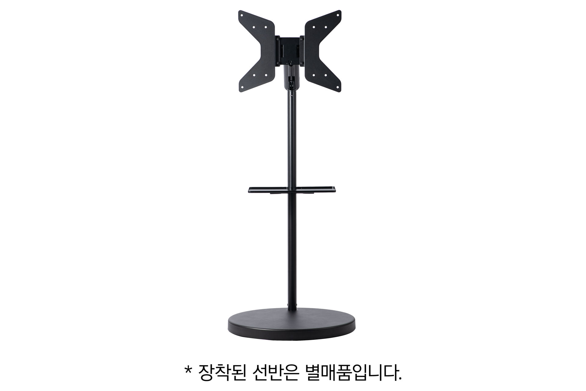 무빙스탠드 블랙 정면(선반 포함)