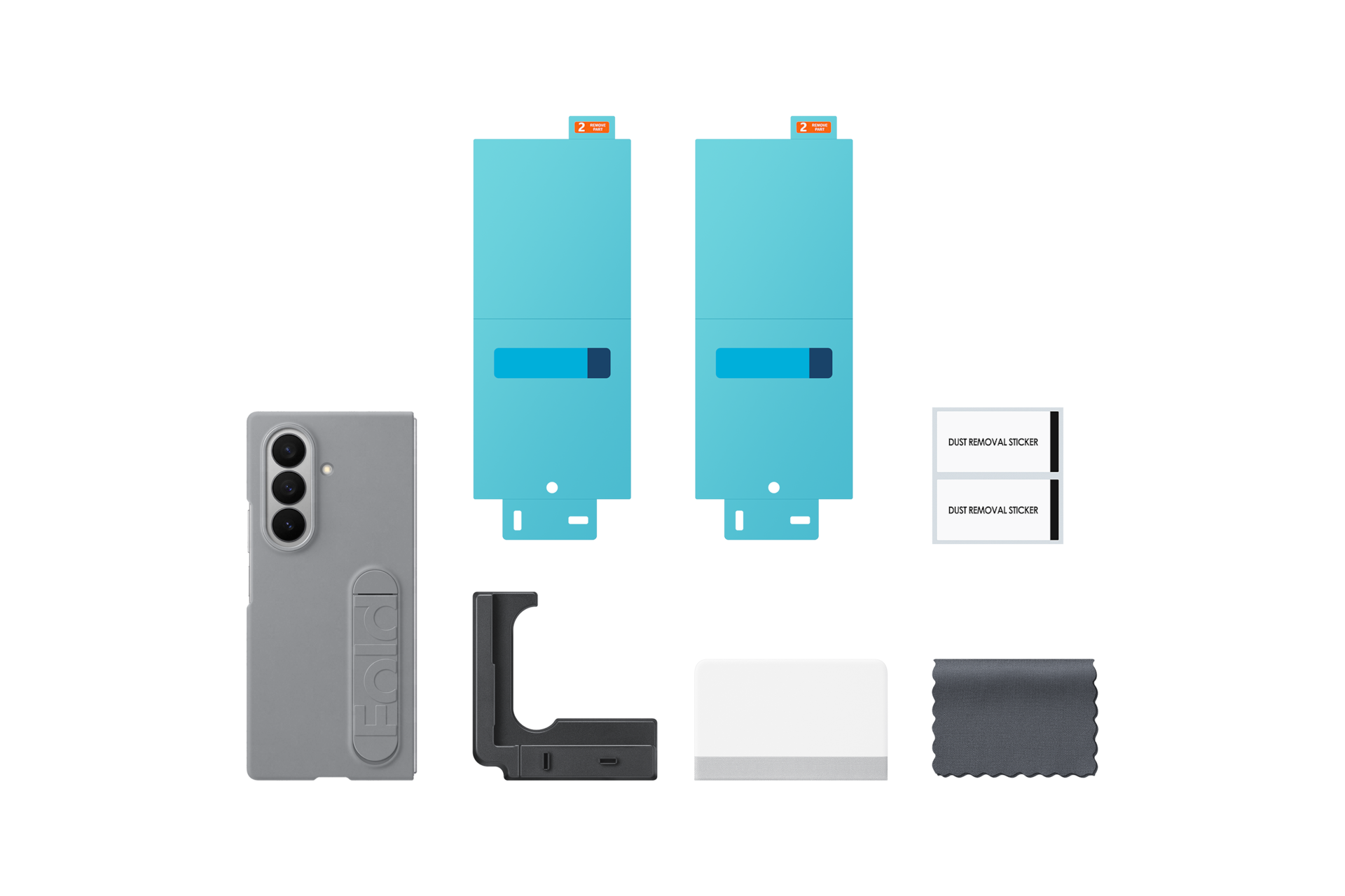 갤럭시 Z 폴드7 실리콘 케이스 with 스탠드 (그레이) 구성품 이미지