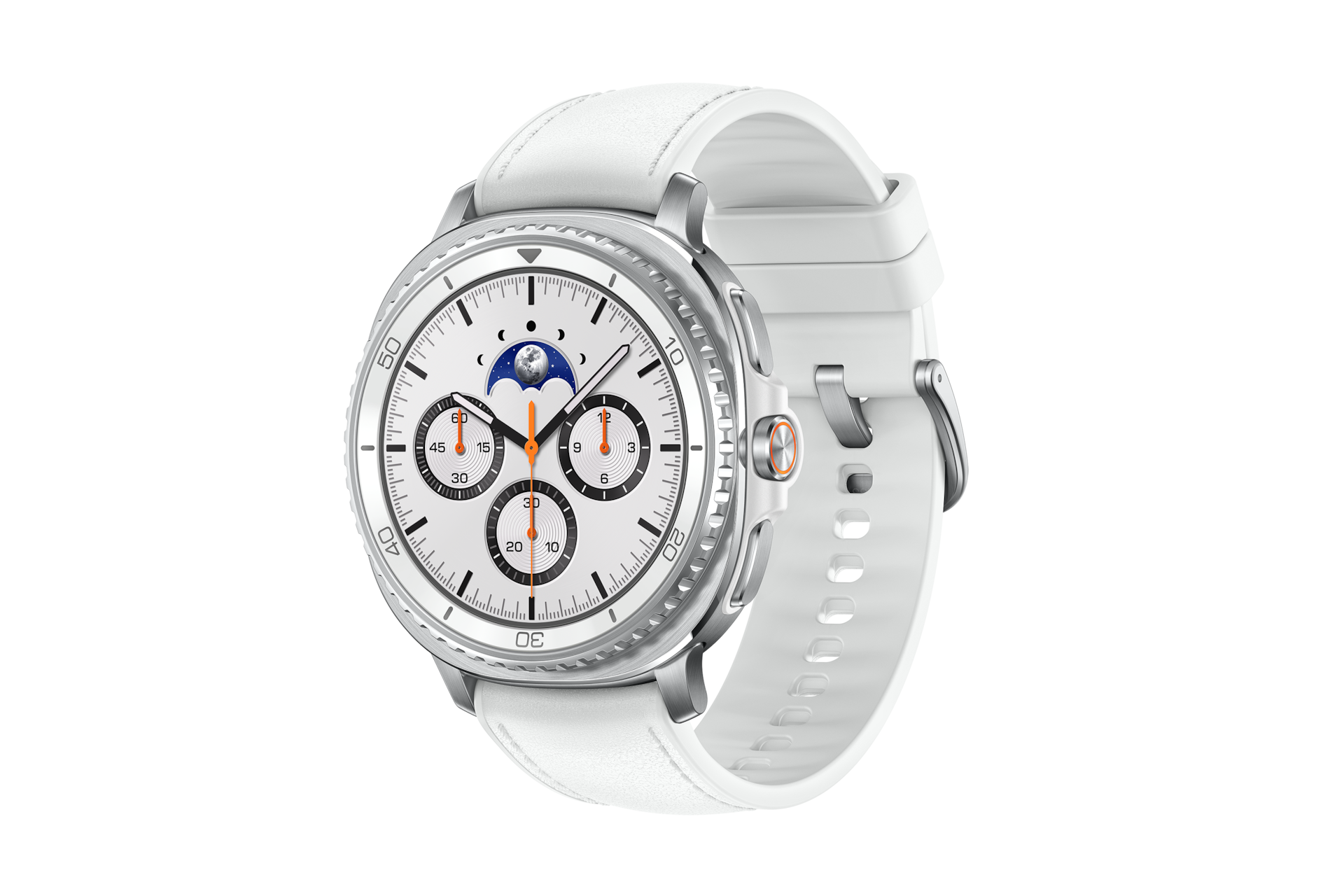 갤럭시 워치8 클래식 (LTE 자급제, 46mm) (화이트) 좌측 45도