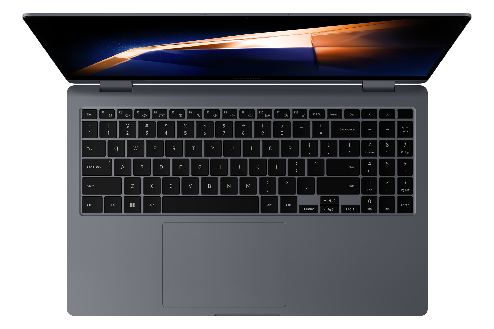갤럭시 북4 360 (39.6 cm) Core™ 5 / 512 GB NVMe SSD 그레이 오픈 탑뷰