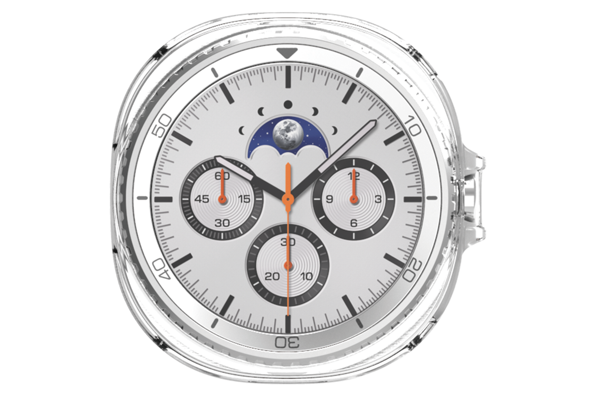 갤럭시 워치8 클래식 클리어 케이스 (46mm) (투명) 기기가 장착된 정면 이미지