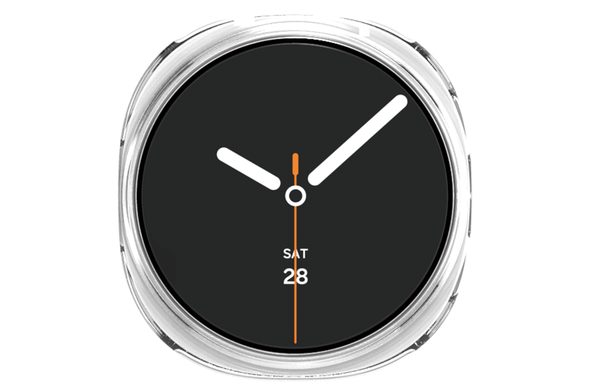 갤럭시 워치8 클리어 케이스 (44mm) (투명) 기기가 장착된 정면 이미지