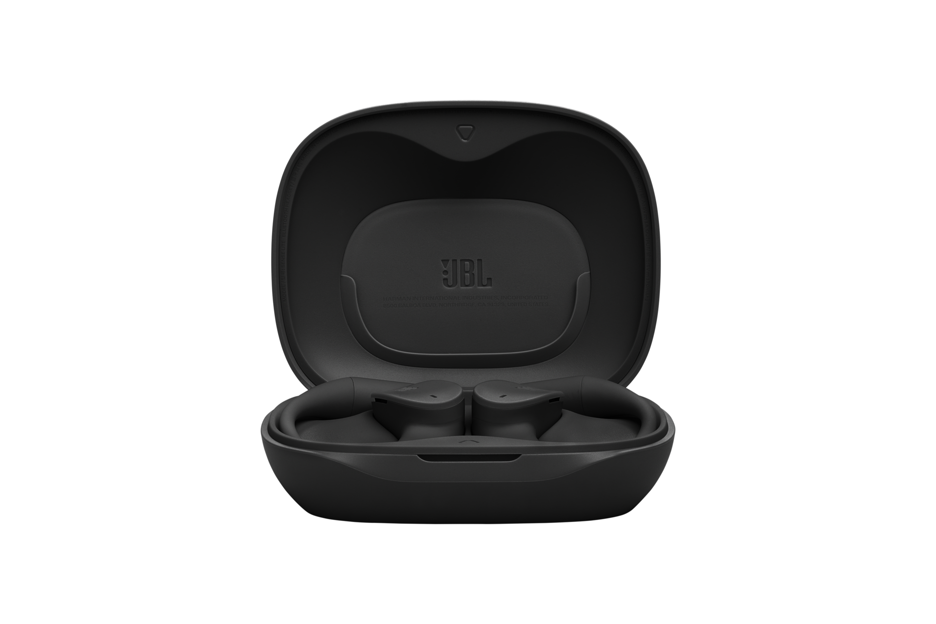 JBL Sense Lite 오픈-이어 블루투스 이어폰 블랙 케이스가 열린 이미지