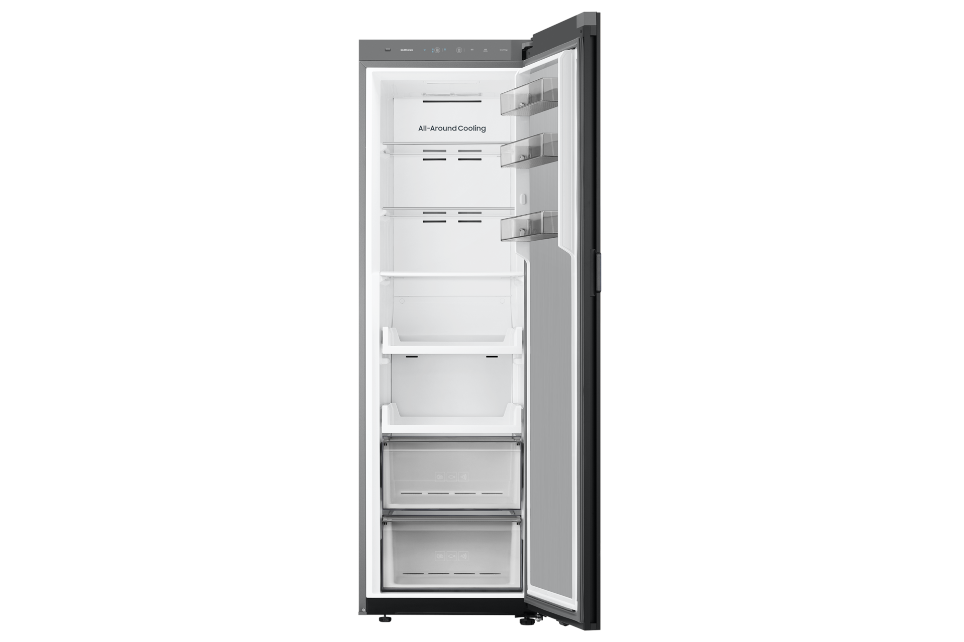 Bespoke AI 냉장고+김치플러스 1도어 키친핏 409/348L 김치냉장고 새틴 베이지 내상컷