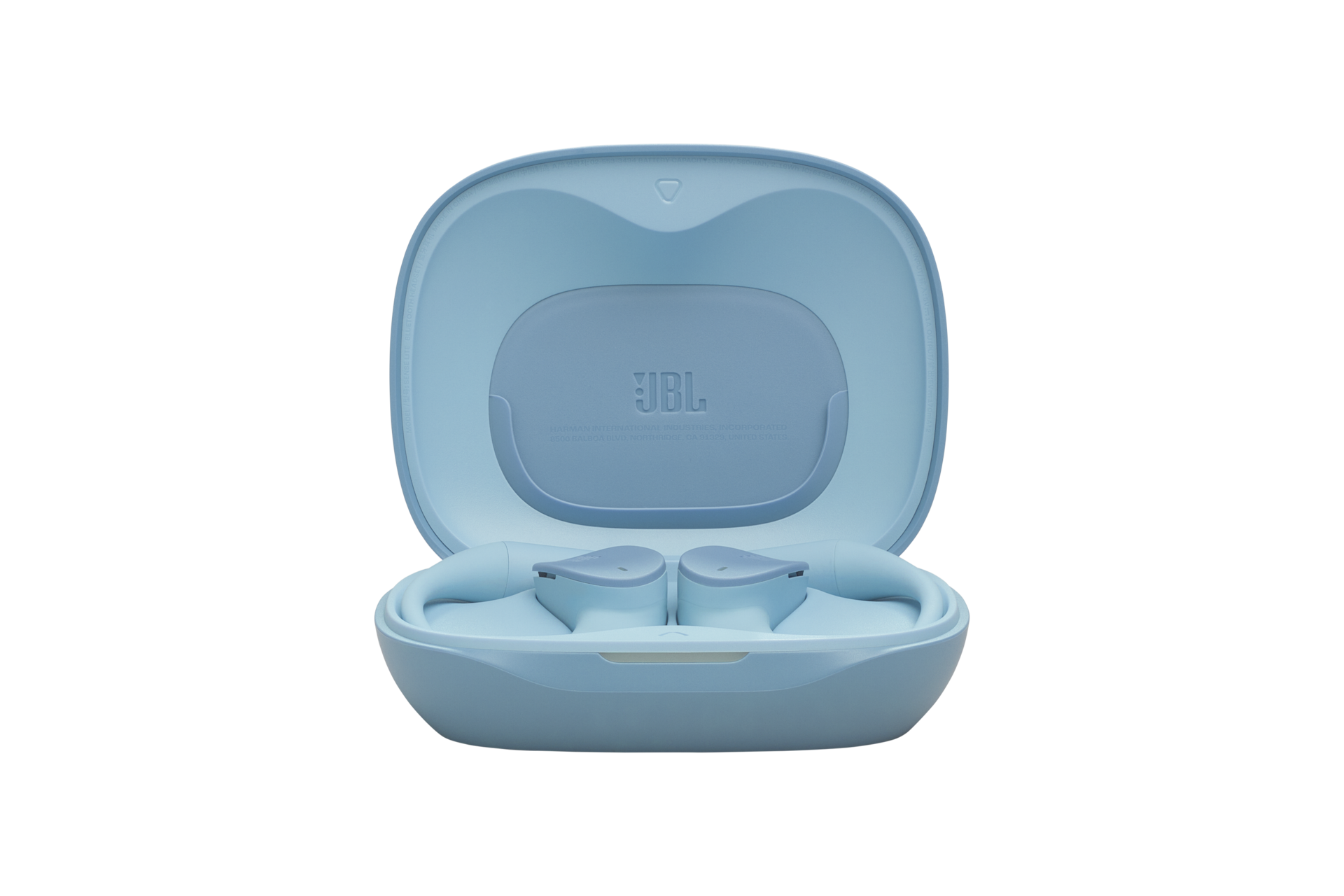 JBL Sense Lite 오픈-이어 블루투스 이어폰 블루 케이스가 열린 이미지