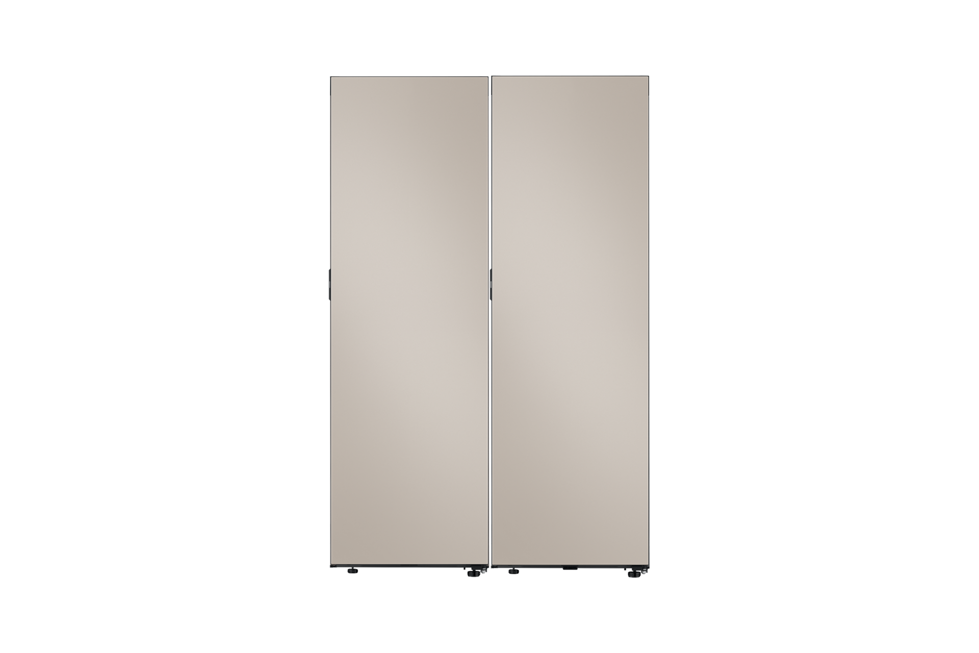 Bespoke AI 냉장고+김치플러스 1도어 키친핏 409/348L 에센셜 베이지 냉장고 정면,김치냉장고 정면