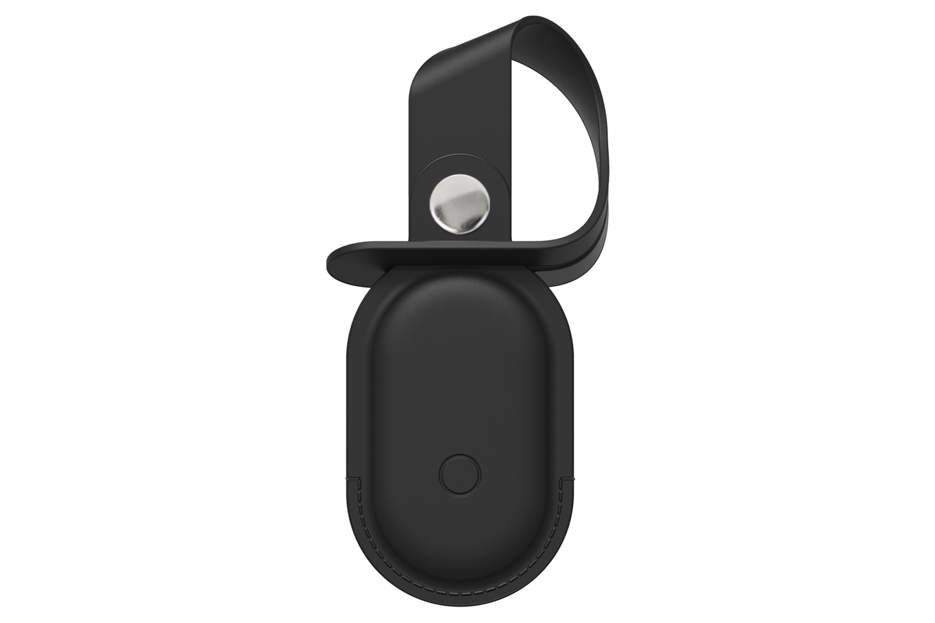 갤럭시 스마트태그2 러기지택 파우치 (블랙) 스트랩을 묶은 정면 이미지